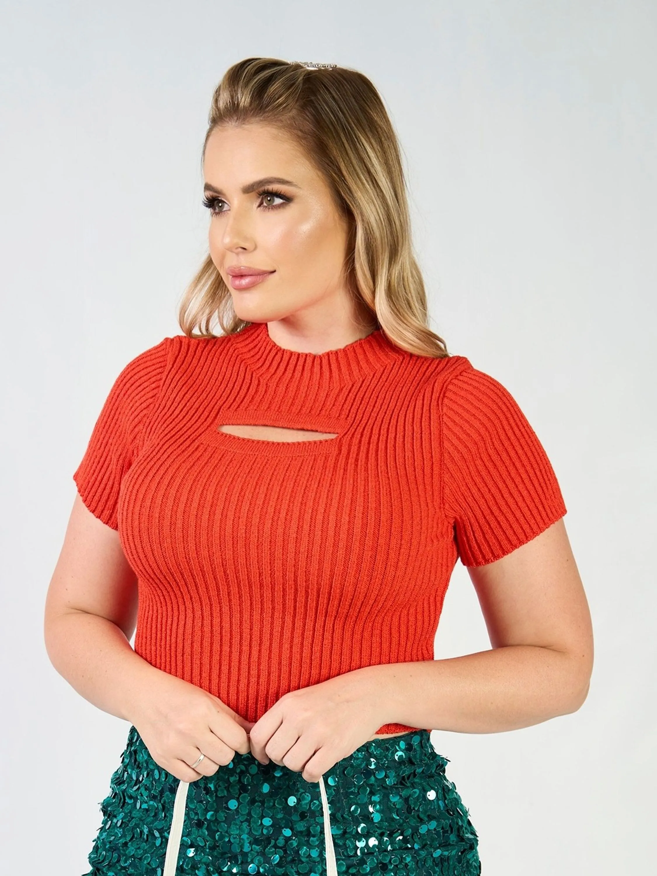 Cropped Blusa Canelado de Manguinha Modal