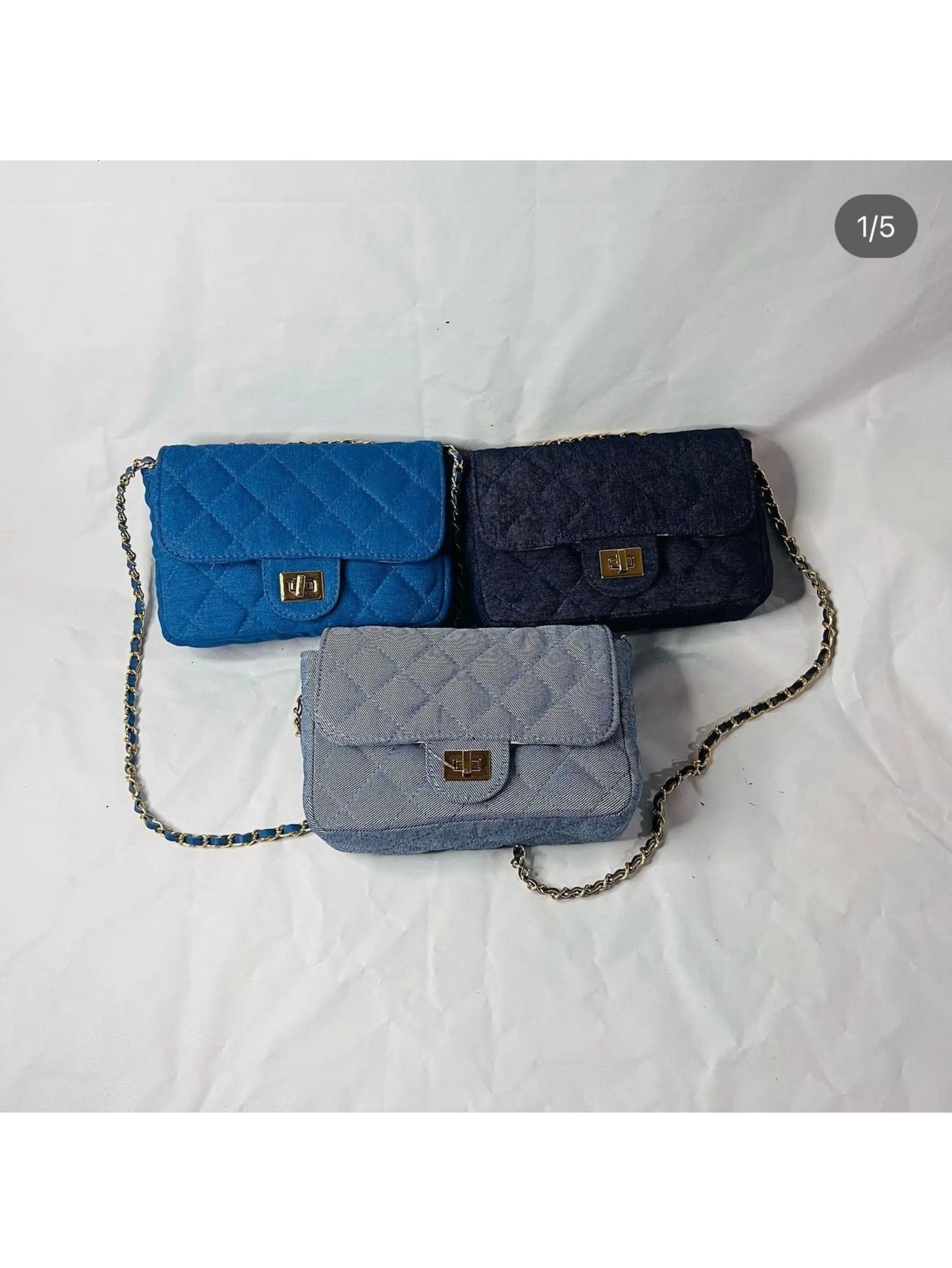 Bolsa transversal feminina Jeans cabe celular nacional