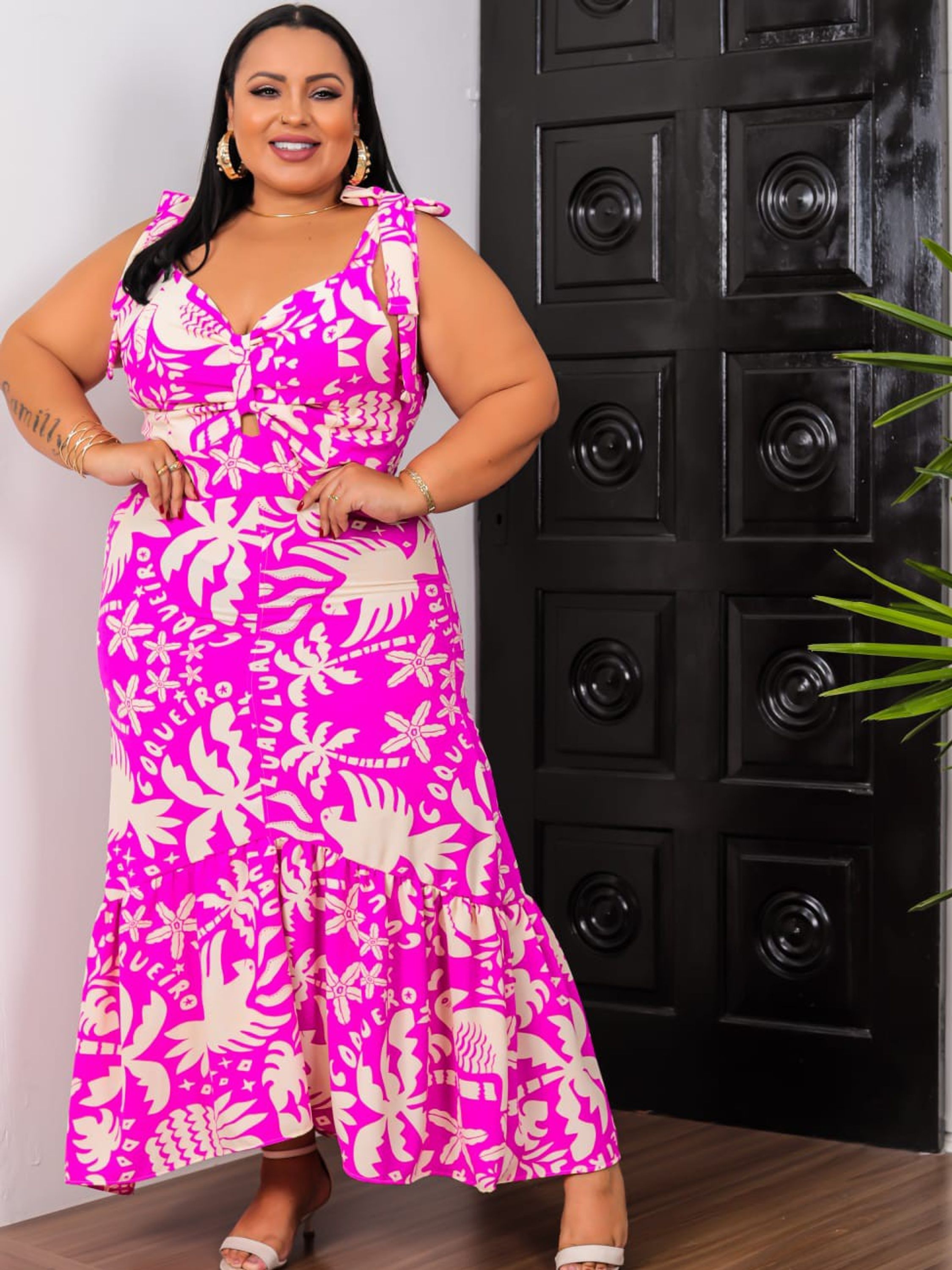 Vestido Estampado Plus Size