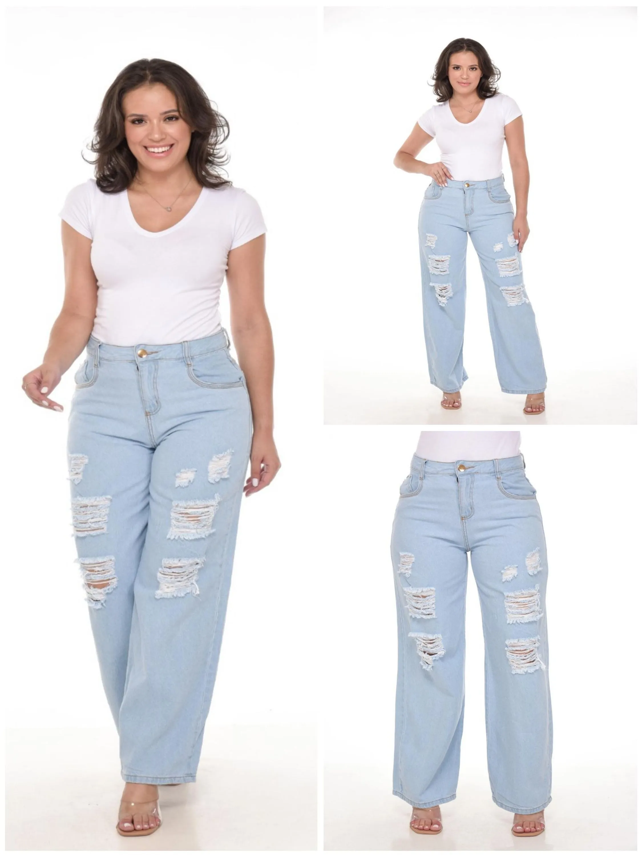 REF 230 CALCA JEANS FEMININA WIDE LEG