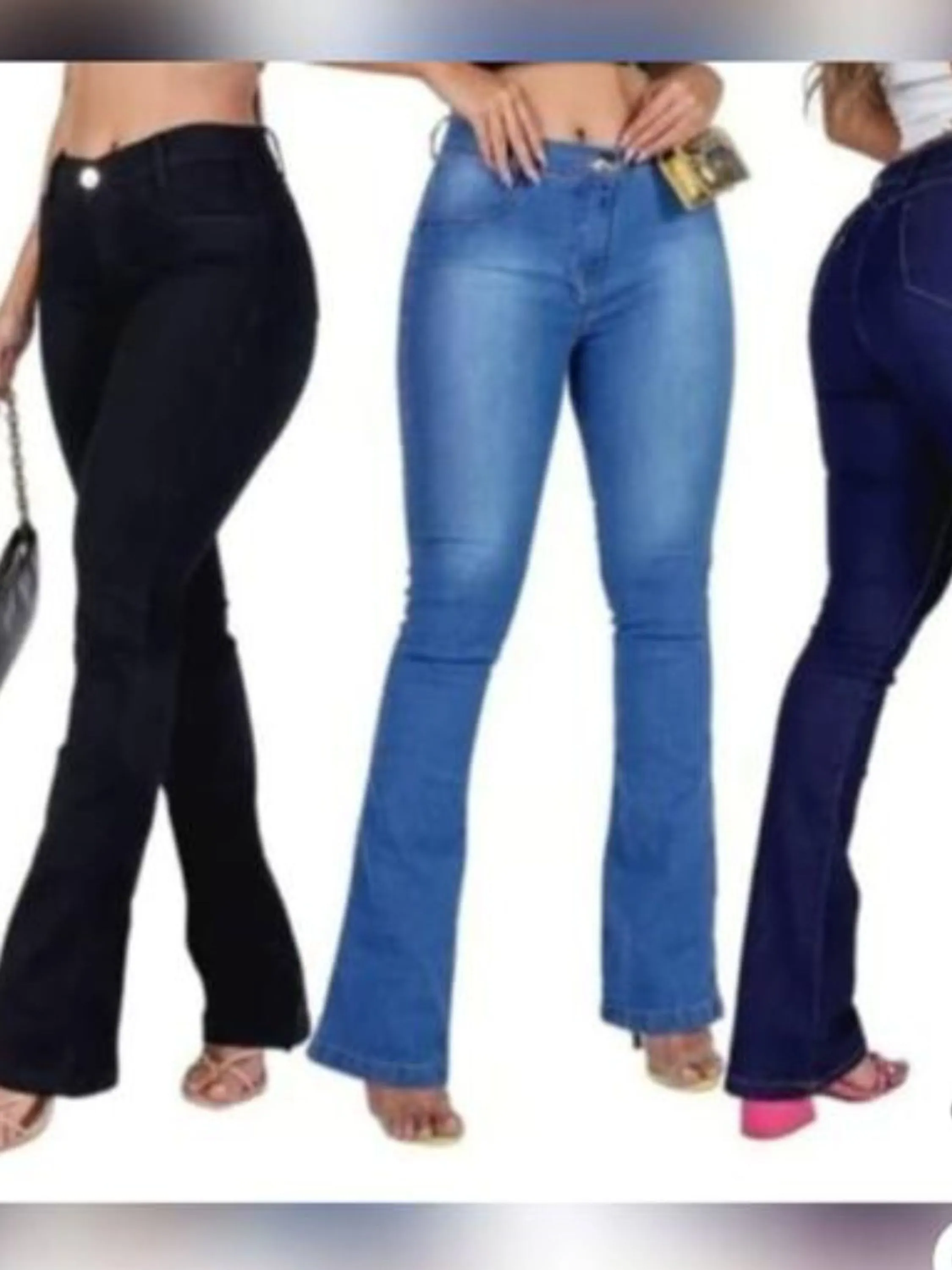 Calça flaer feminina com elastano