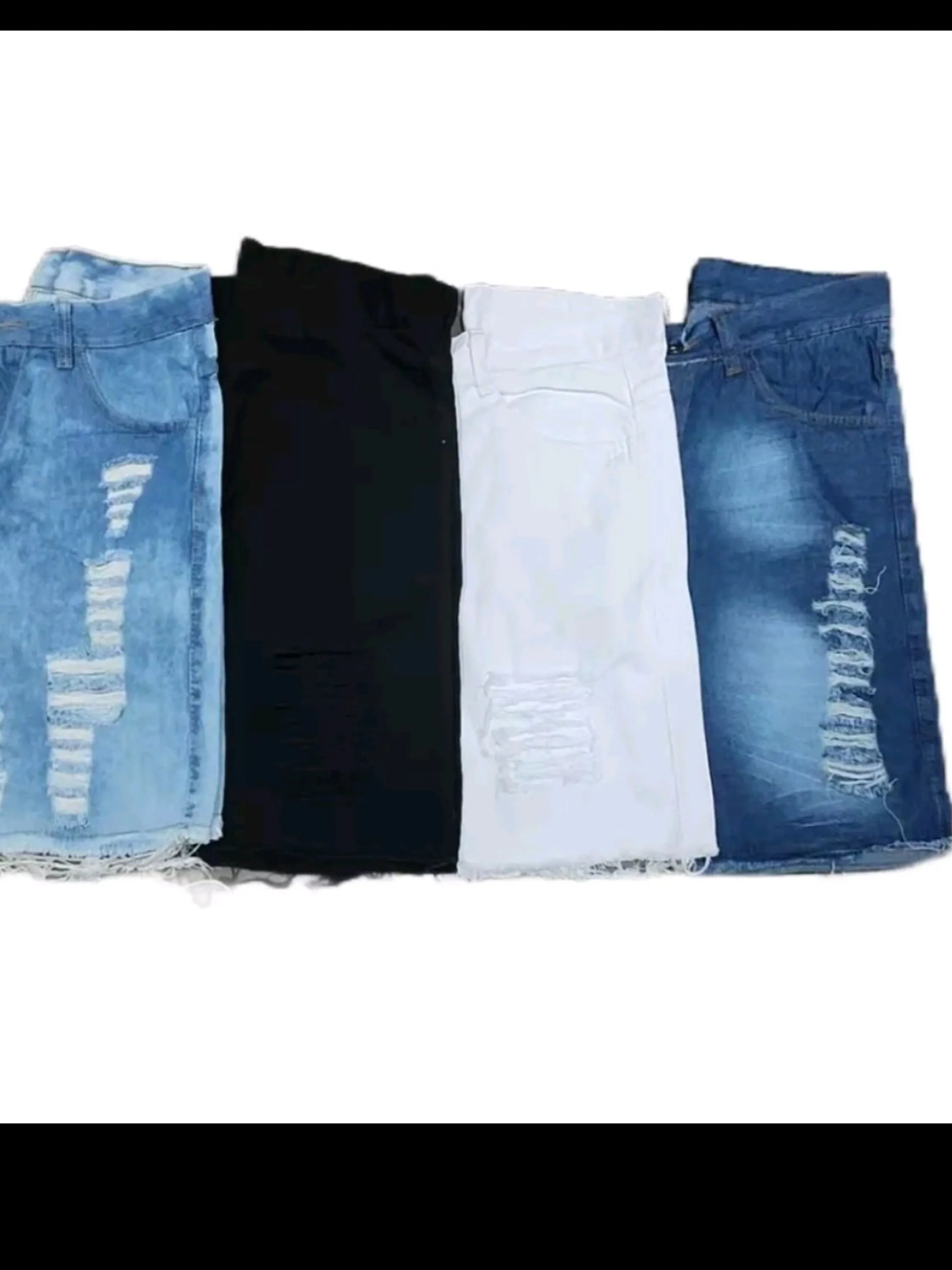 Bermuda jeans masculino destroyed