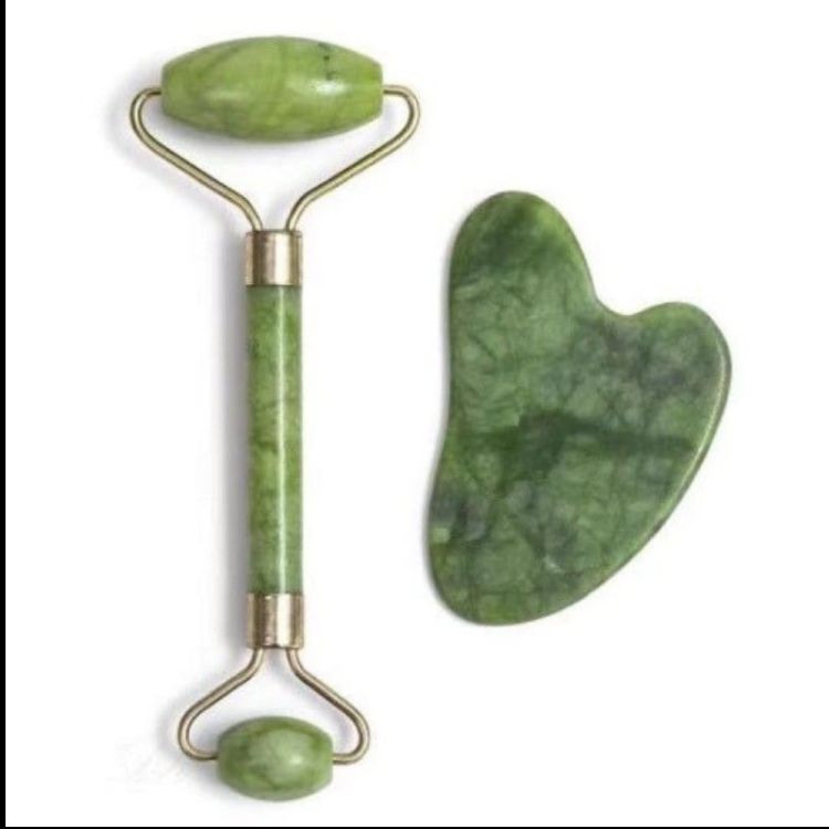 Massageador Pedra de Jade Com Placa Gua sha