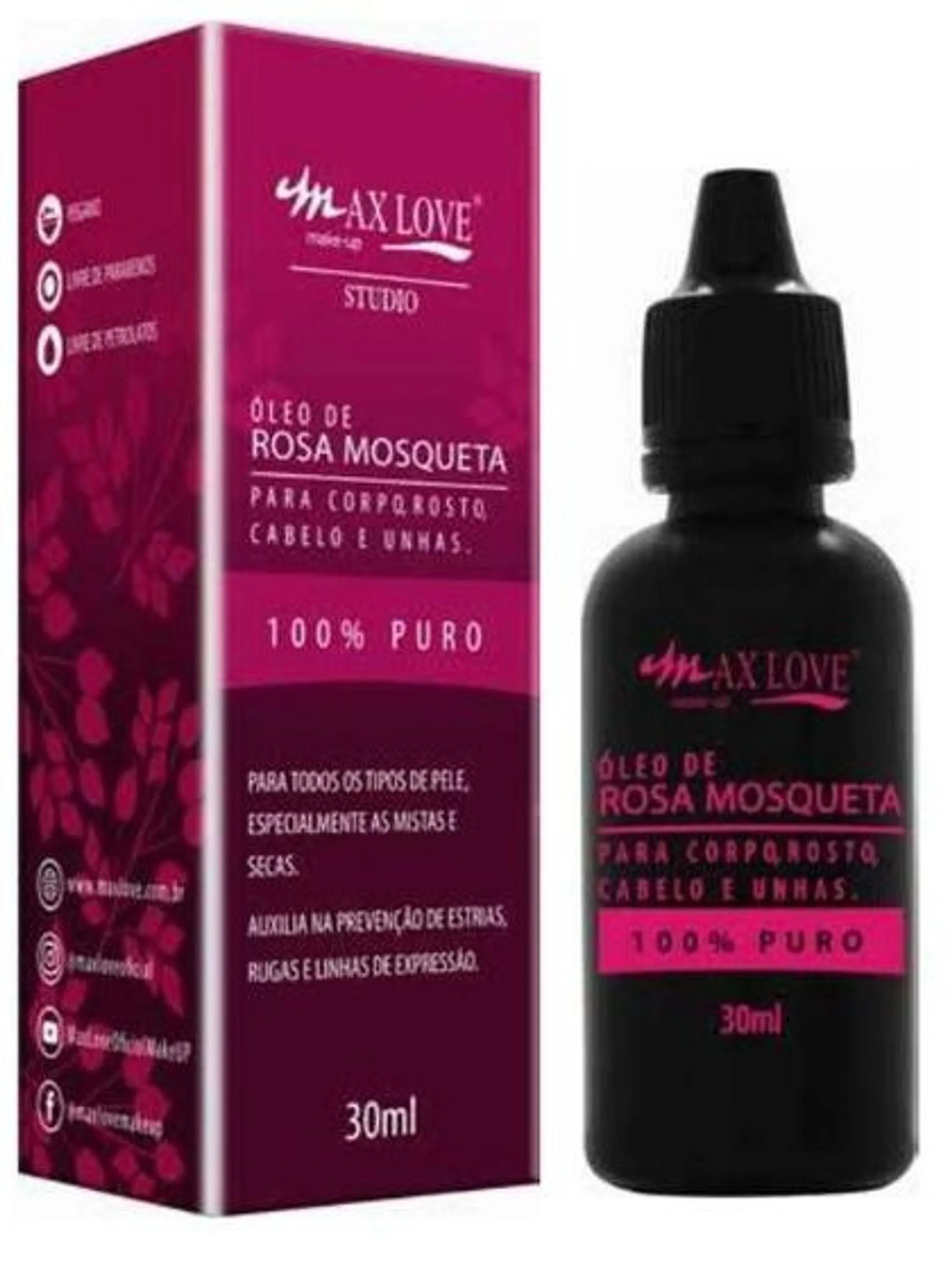 Óleo de Rosa Mosqueta Puro 30ml Max love