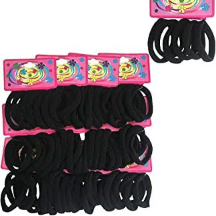 Kit 216 Unidades de Elásticos Preto para cabelo