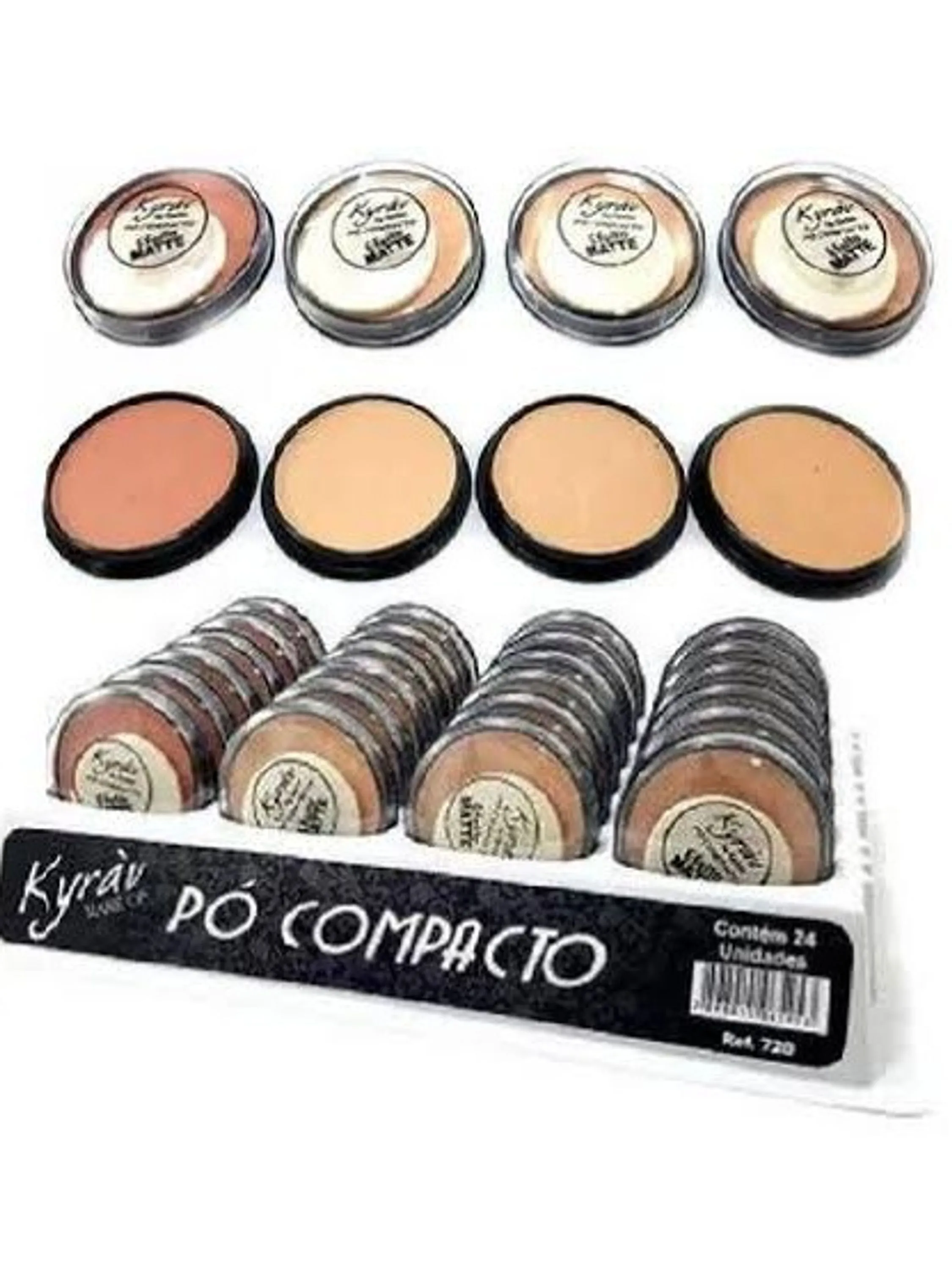 Box 12 Pó Compacto Facial Matte  Cores Claras Atacado