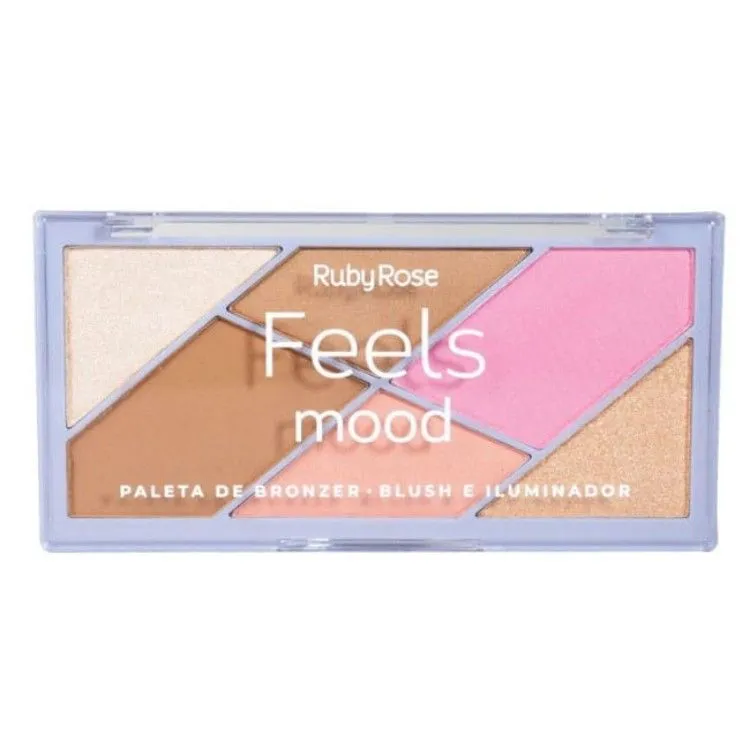 Paleta Bronzer Blush e iluminador Feels Mood Ruby Rose