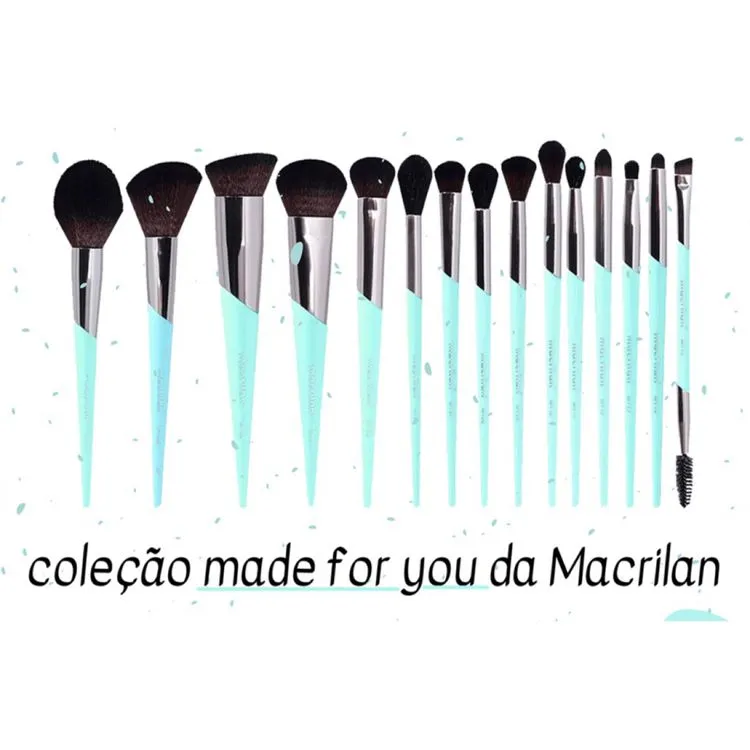 Pincel profissional Macrilan kit com 15 unidades