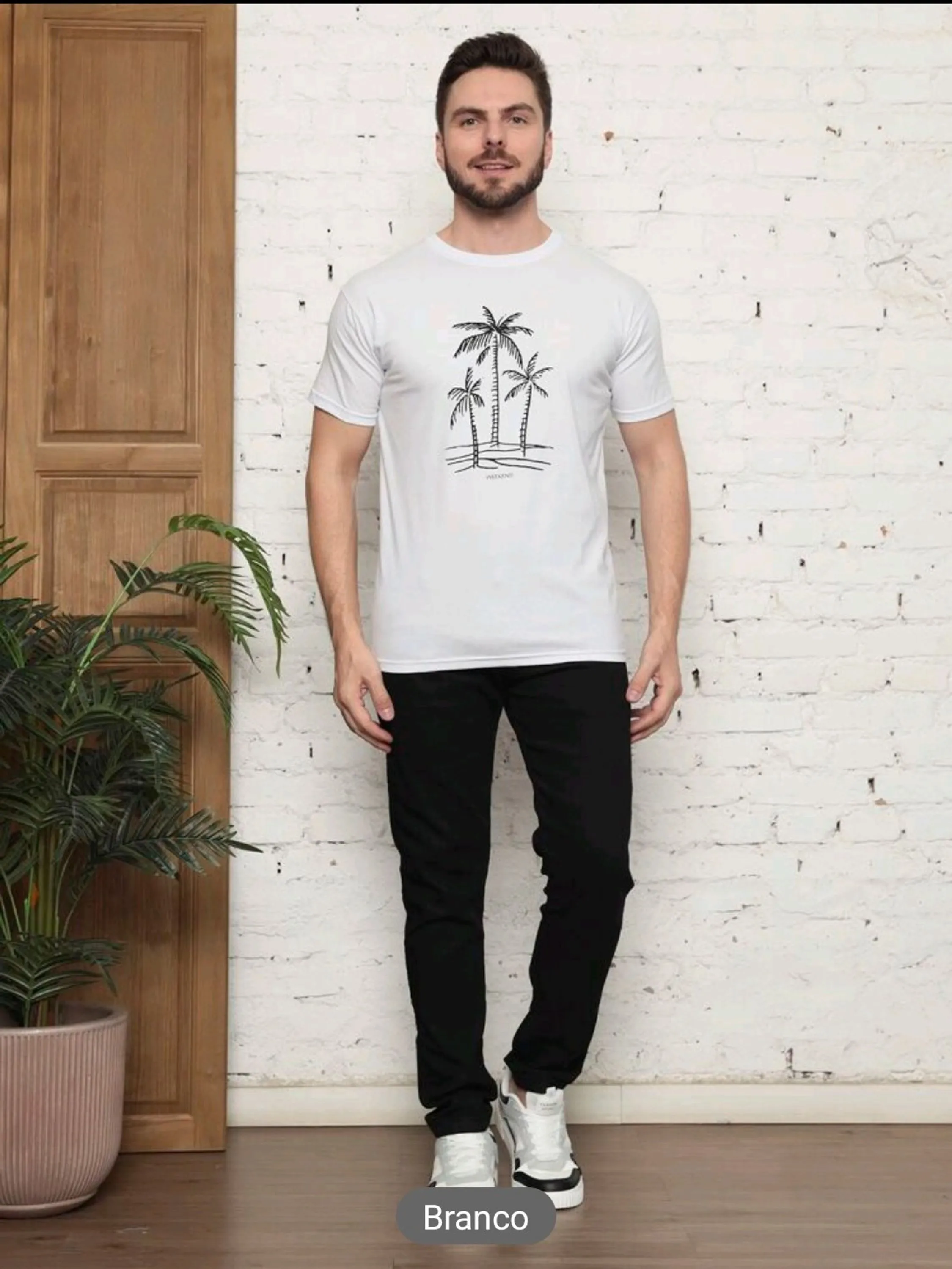 Camiseta Masculina 100% algodão Básica Estampada Manga Curta Verão