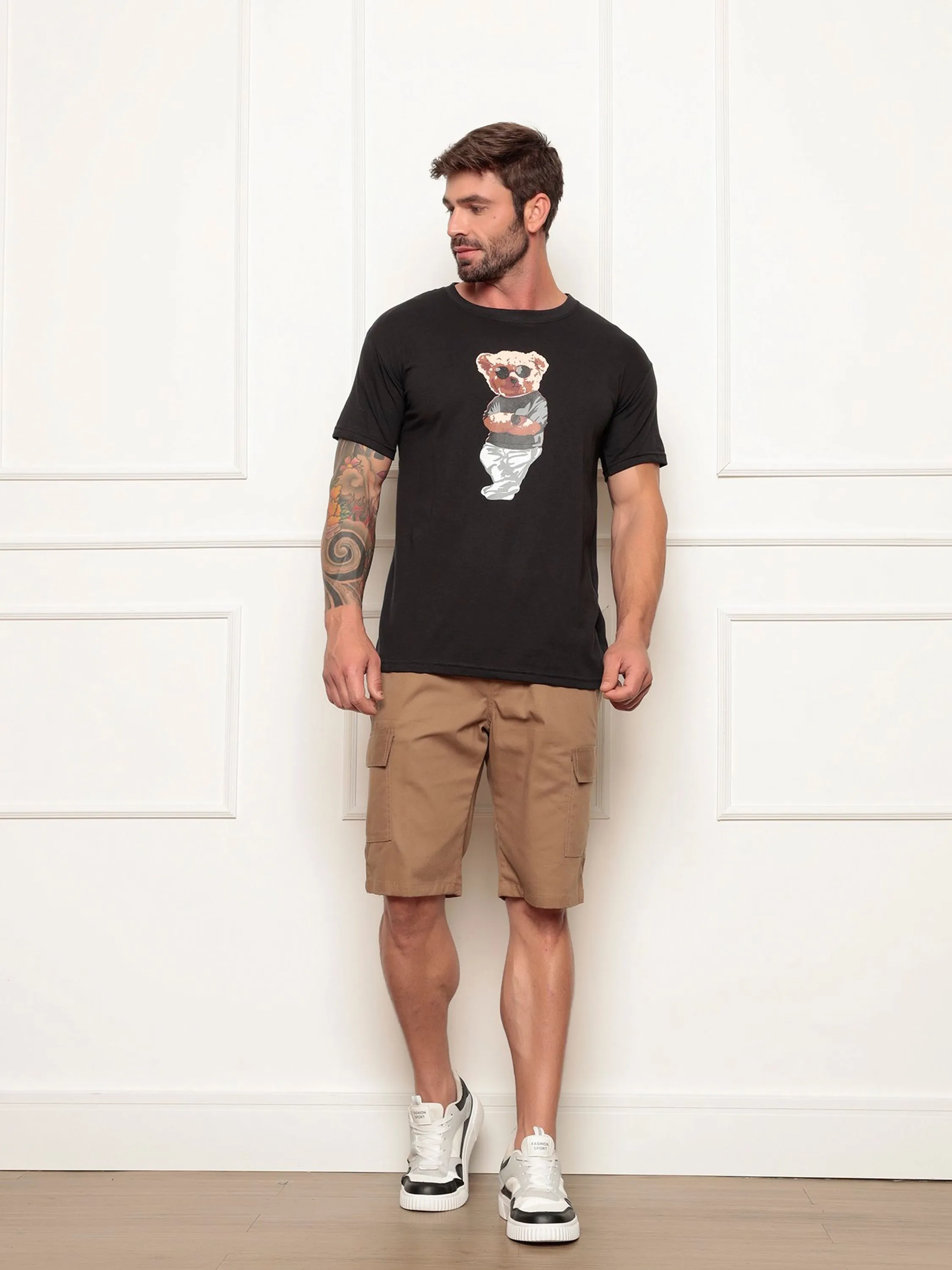 camiseta estampa urso