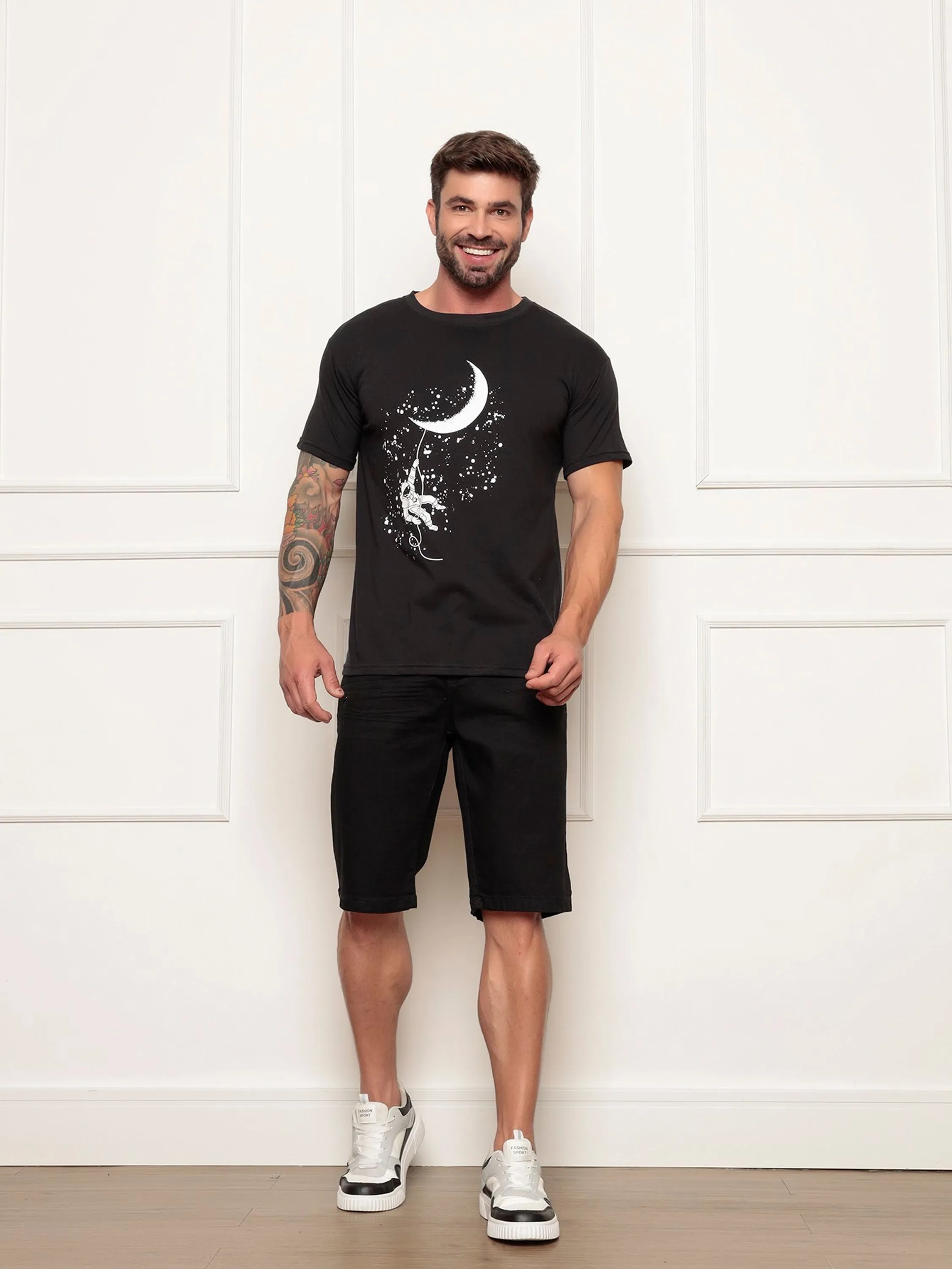 camiseta masculina lua