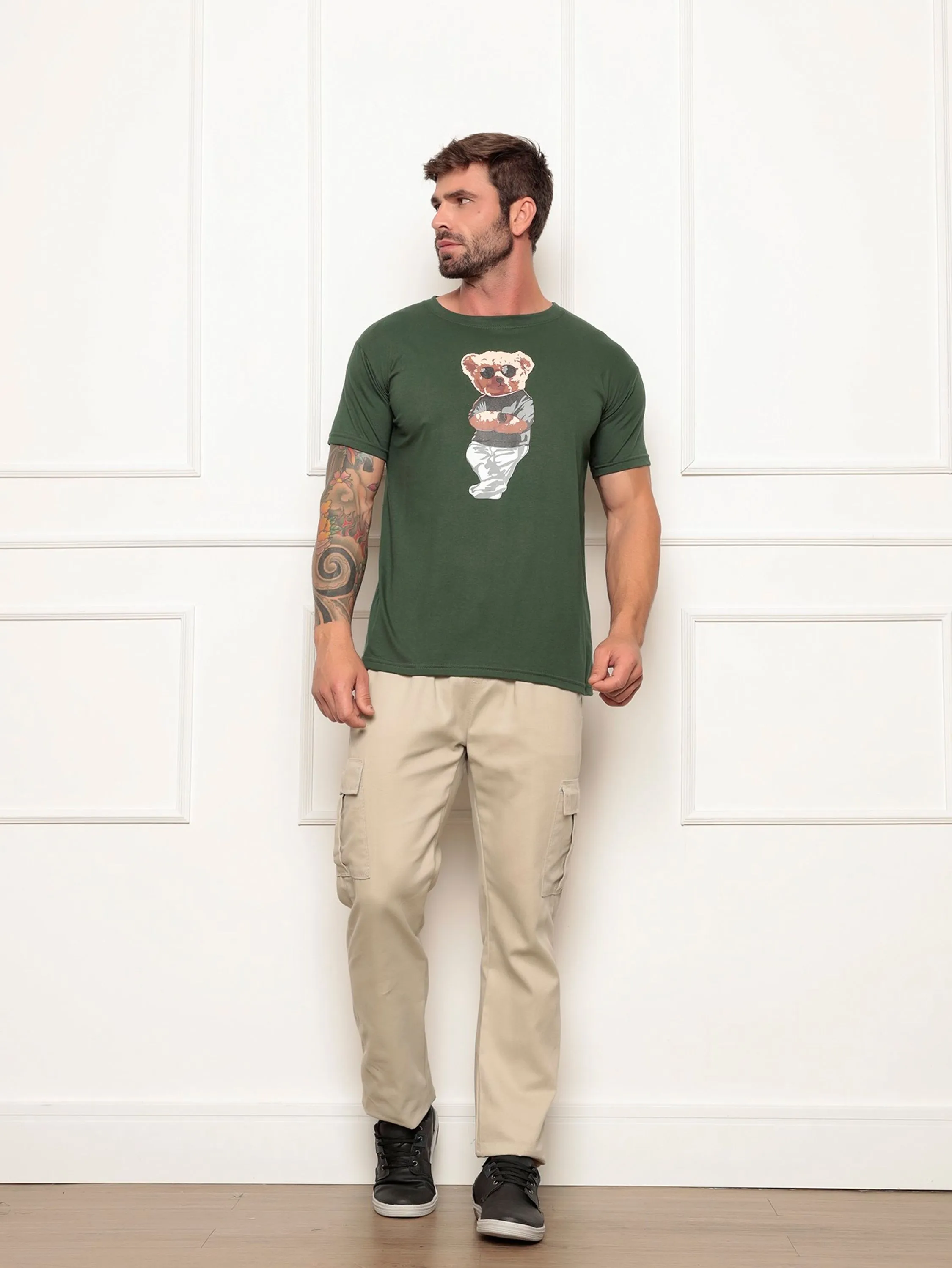 camiseta estampa urso