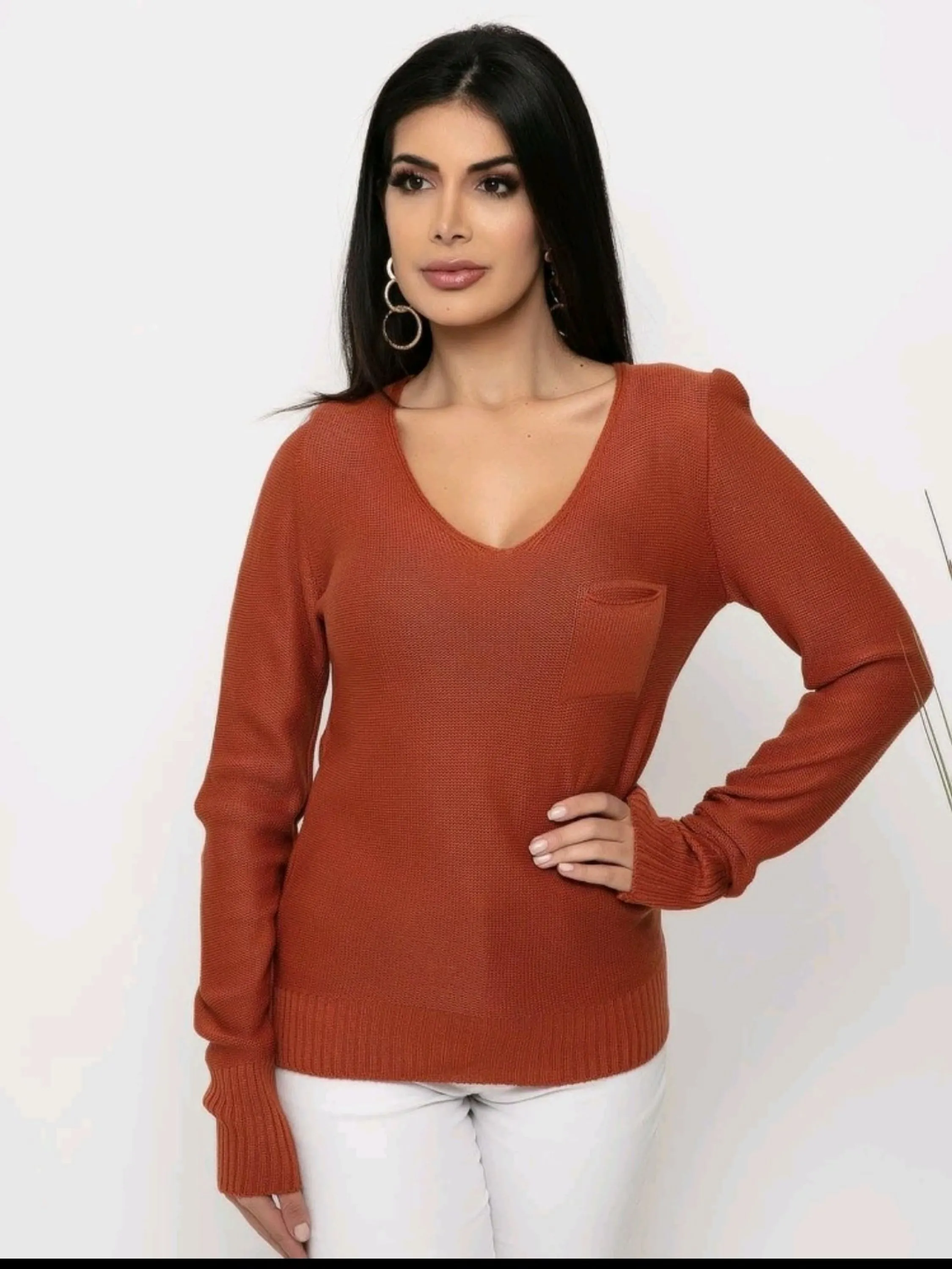 Blusa feminina modelo inverno tricô , elegante em qualquer ocasião