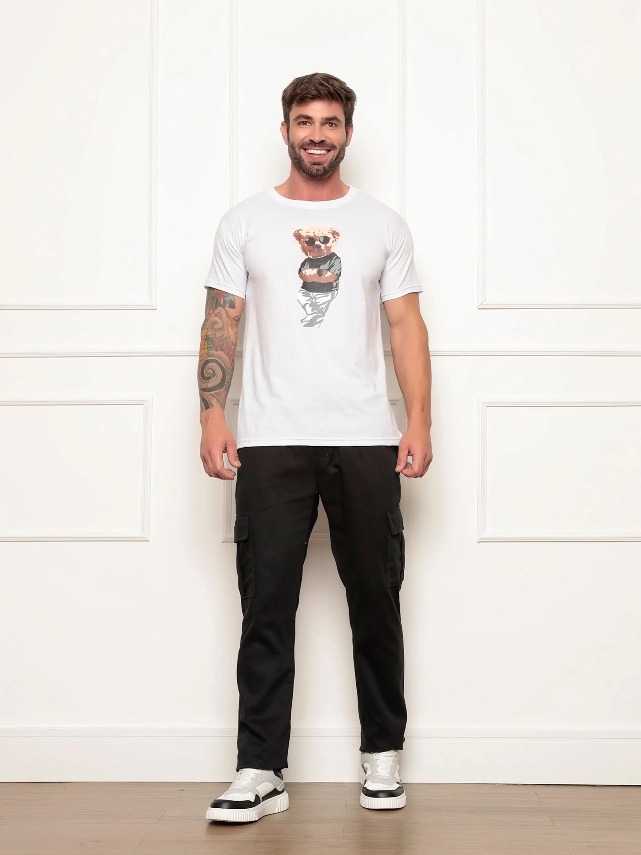 camiseta urso masculino