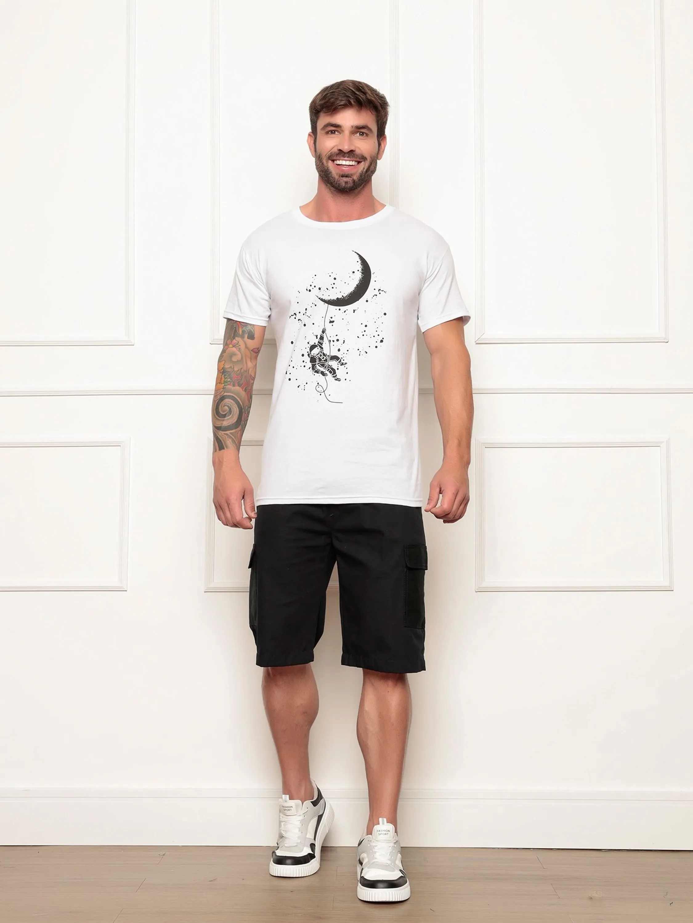 camiseta branco  lua