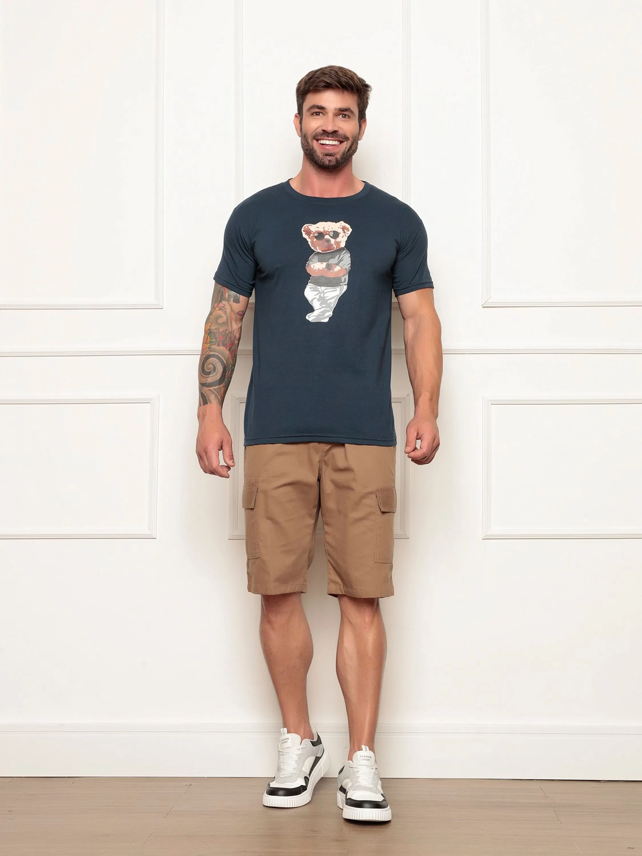 camiseta estampa urso