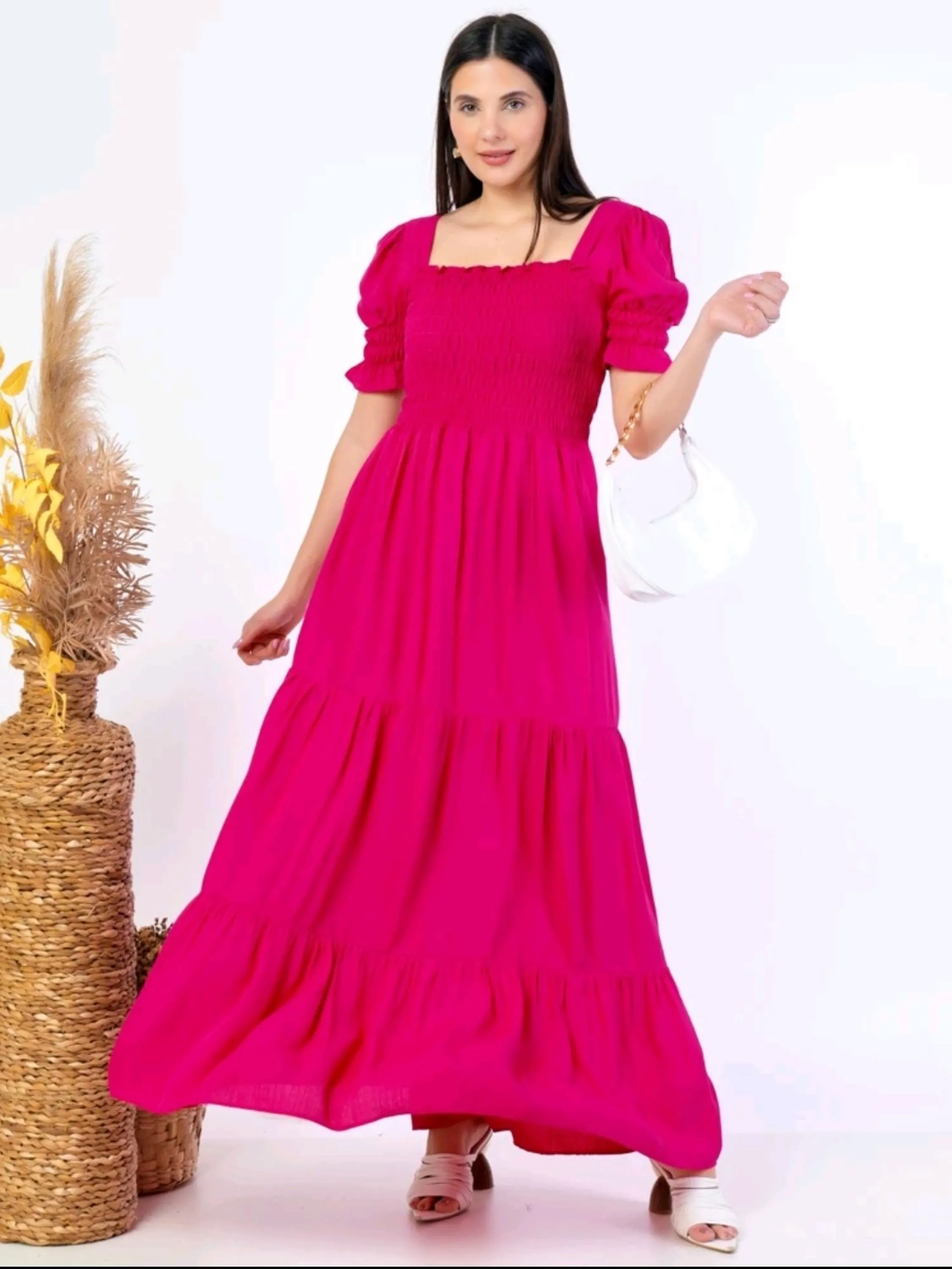 Vestido femenina lisa