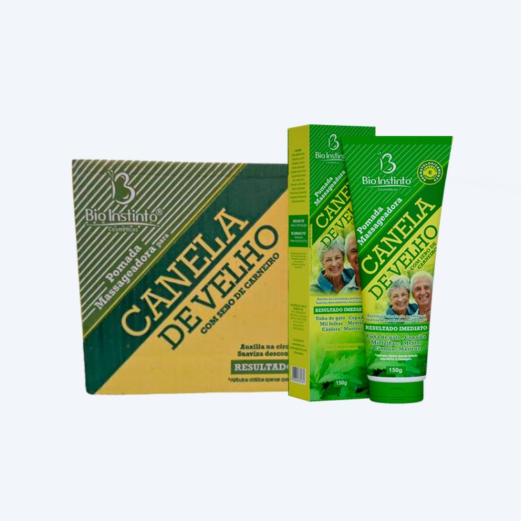 Kit C/12 Pomada  massageadora Canela de Velho Bio instinto