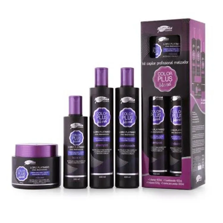 KIT CAPILAR PROFISSIONAL BLOND COLOR PLUS MATIZADOR E LOIRO PLATINADO ALQUIMIA