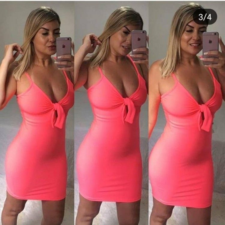 Vestido de Amarrar no Peito Neon