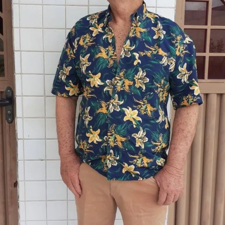 Camisa de manga curta estampada