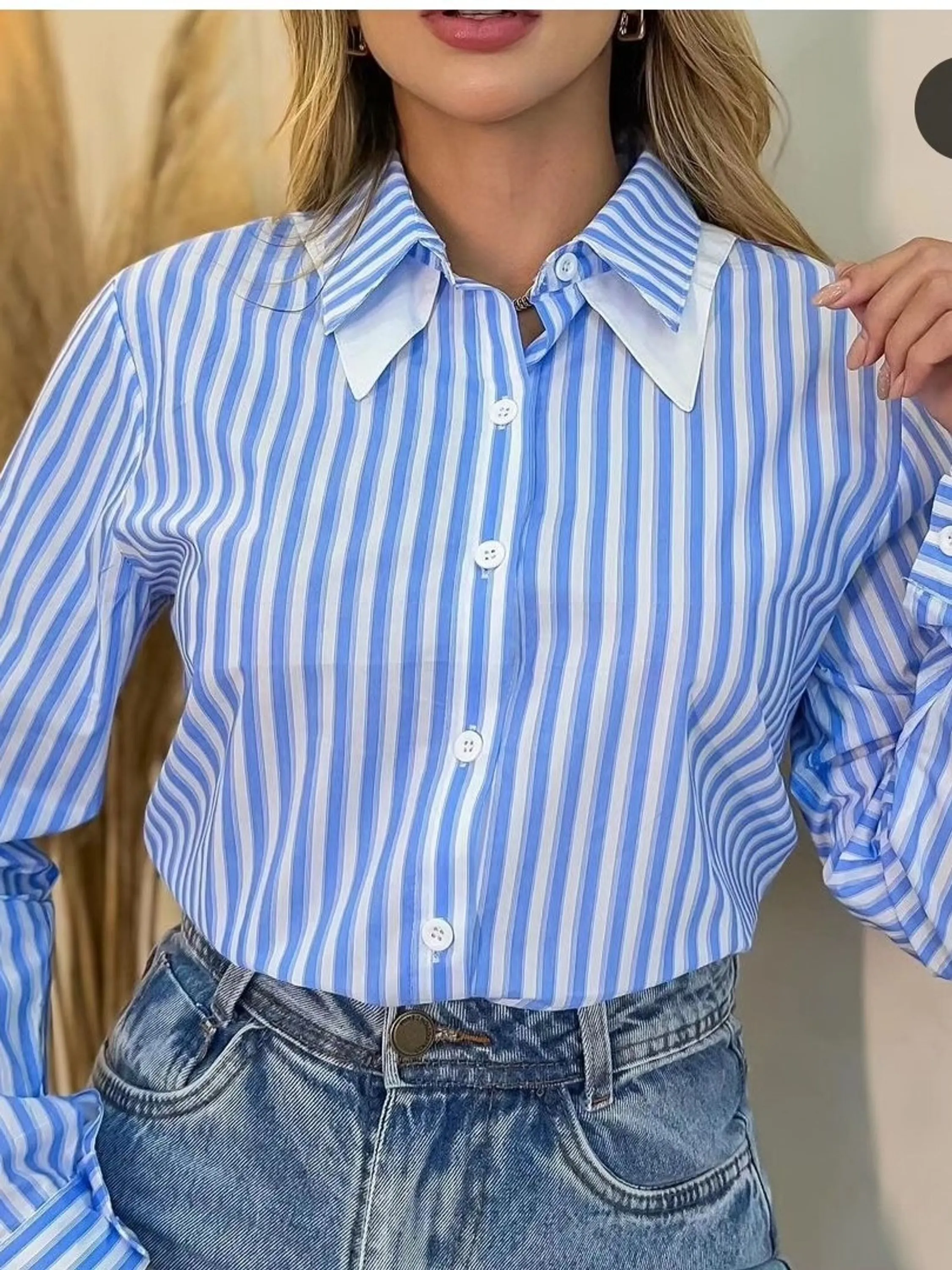 camisa tricoline listra