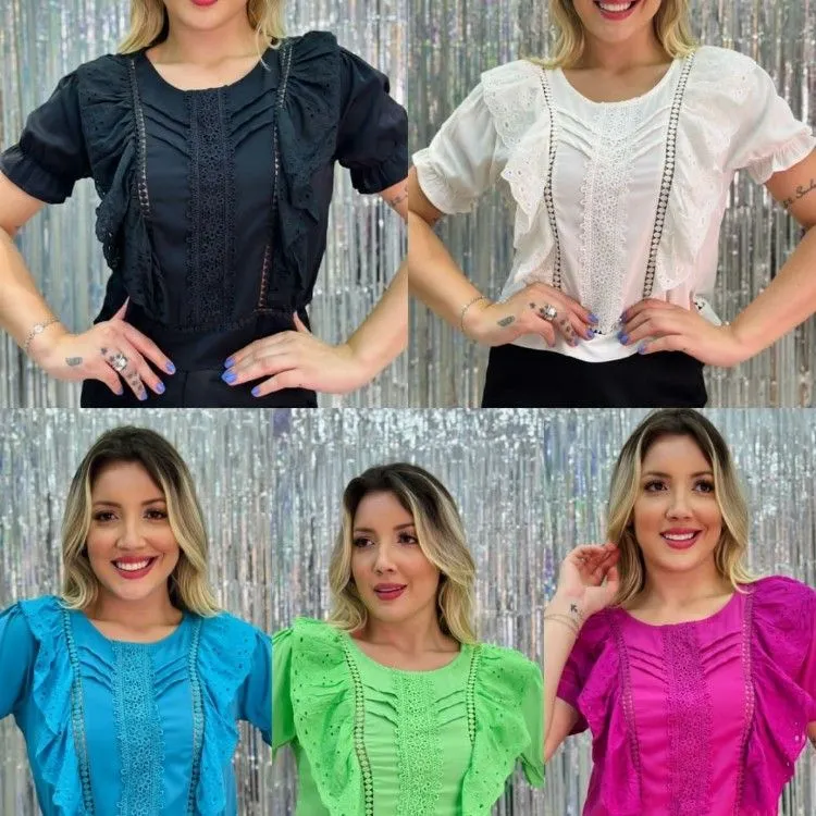 Blusa com babado leise