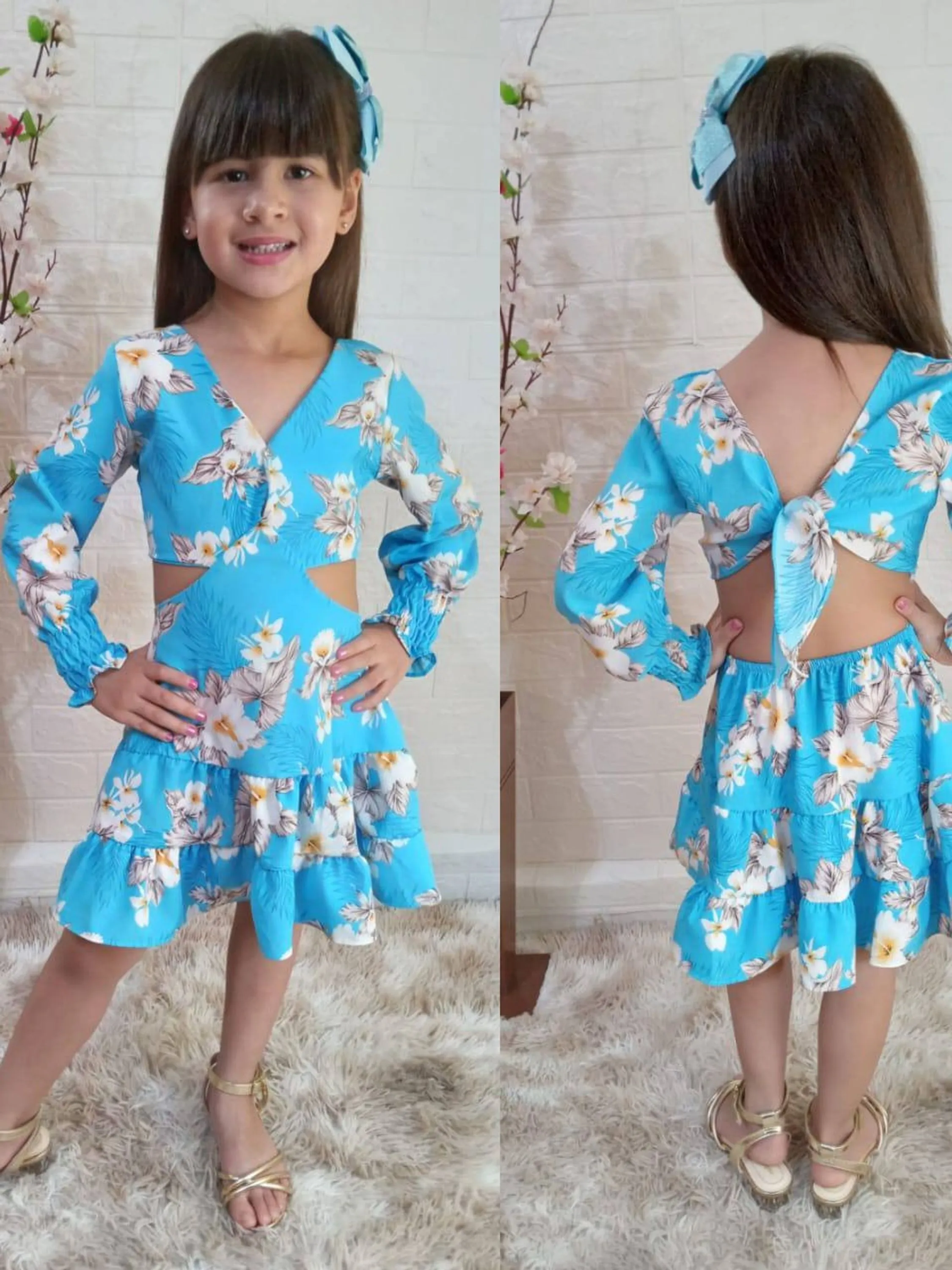 Vestido Manga Longa Kids