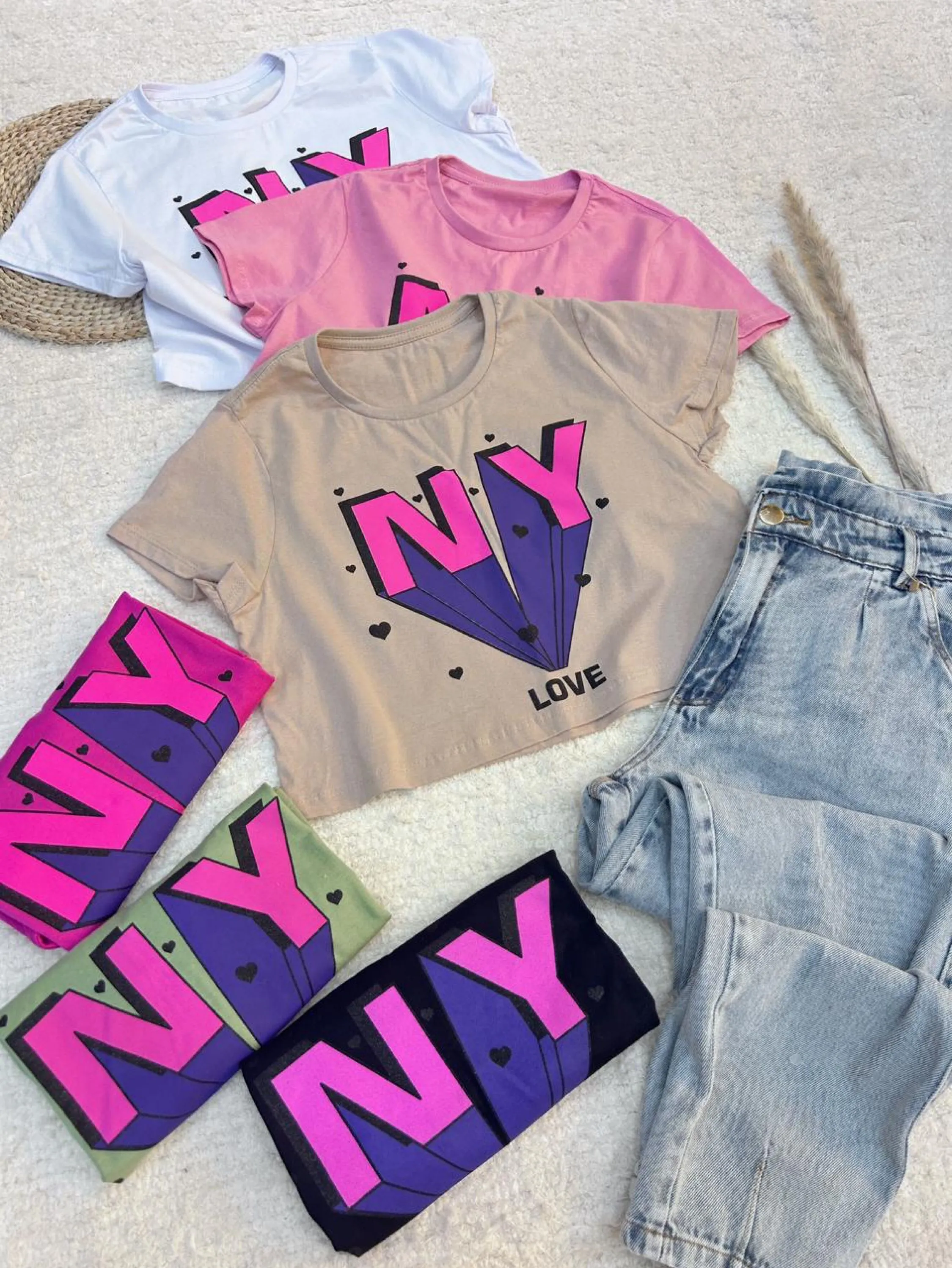 T-shirt cropped NY