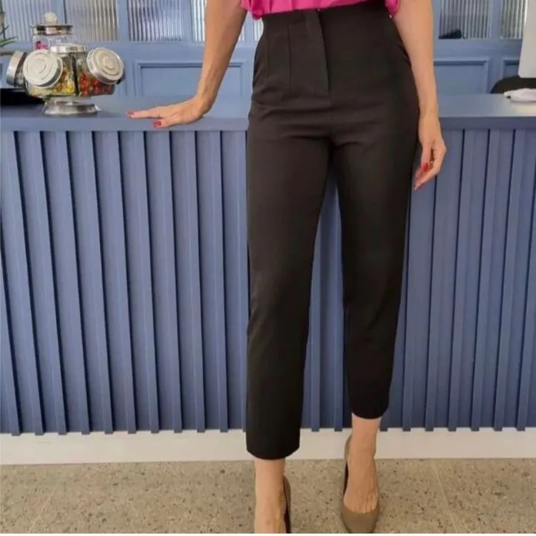 Calça Feminina Alfaiataria Inspiração Zara Cinruta Alta Moda