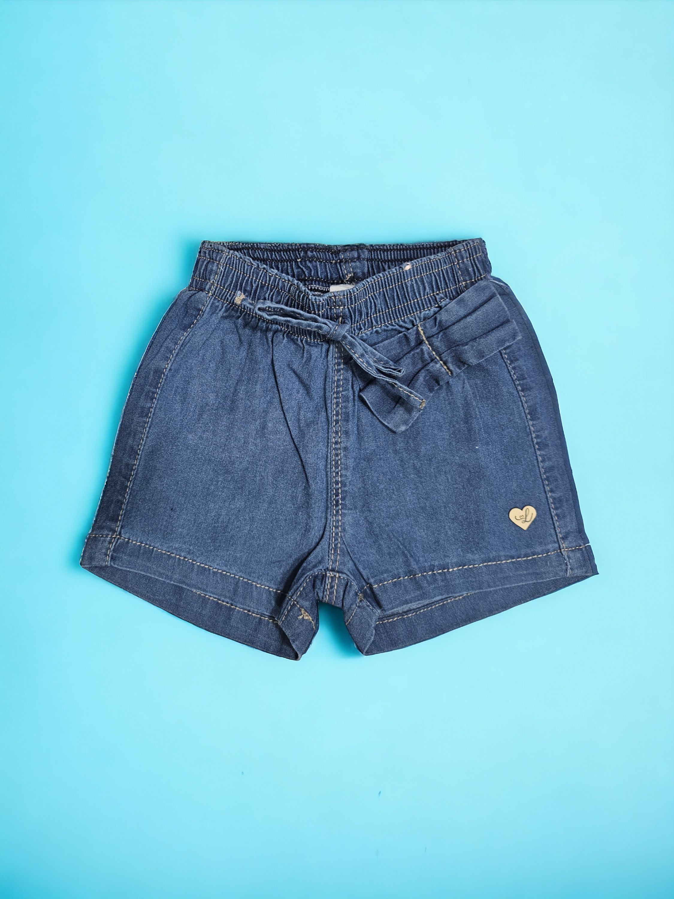 Short jeans bebê de menina 3640