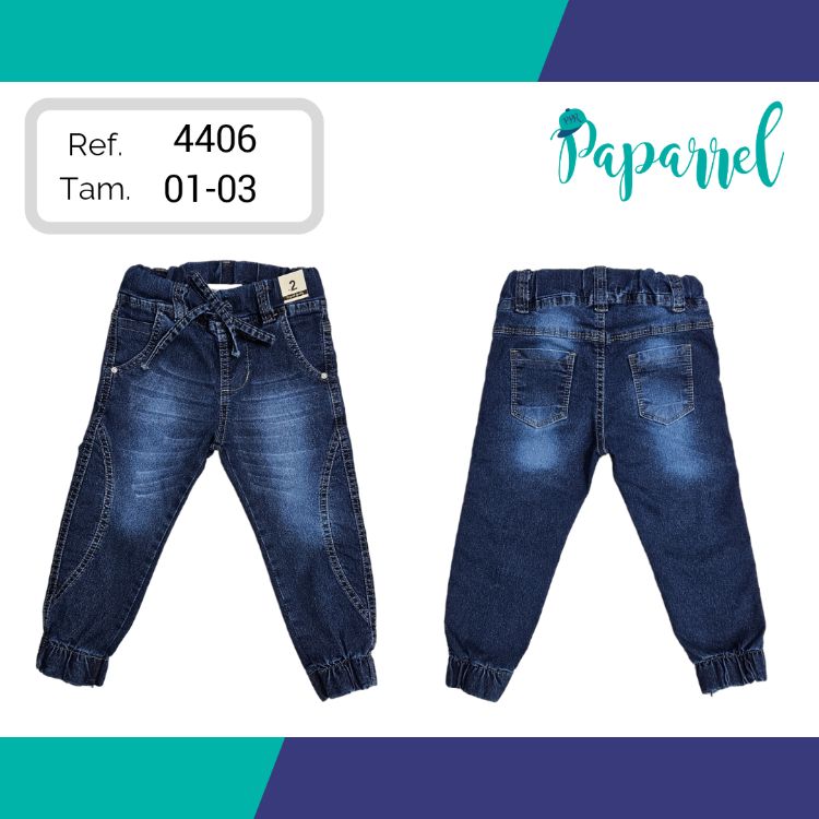 Calça jeans jogger bebê 01-03 REF.4406