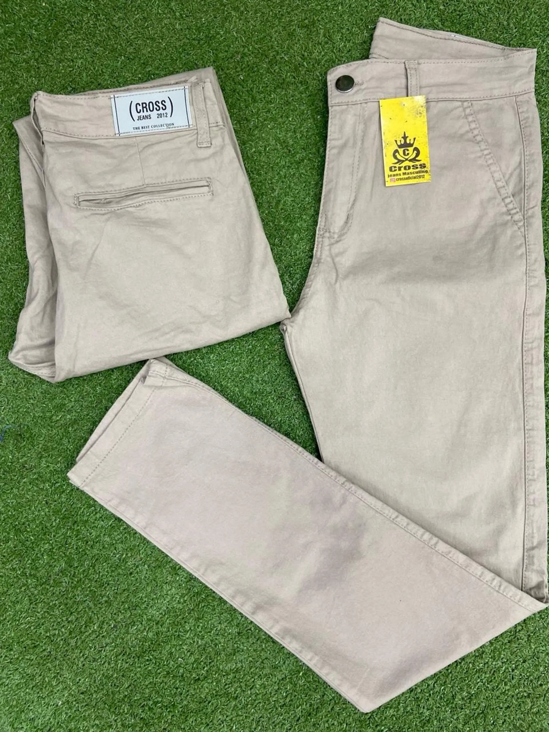 Calça masculina sarja alfaiataria