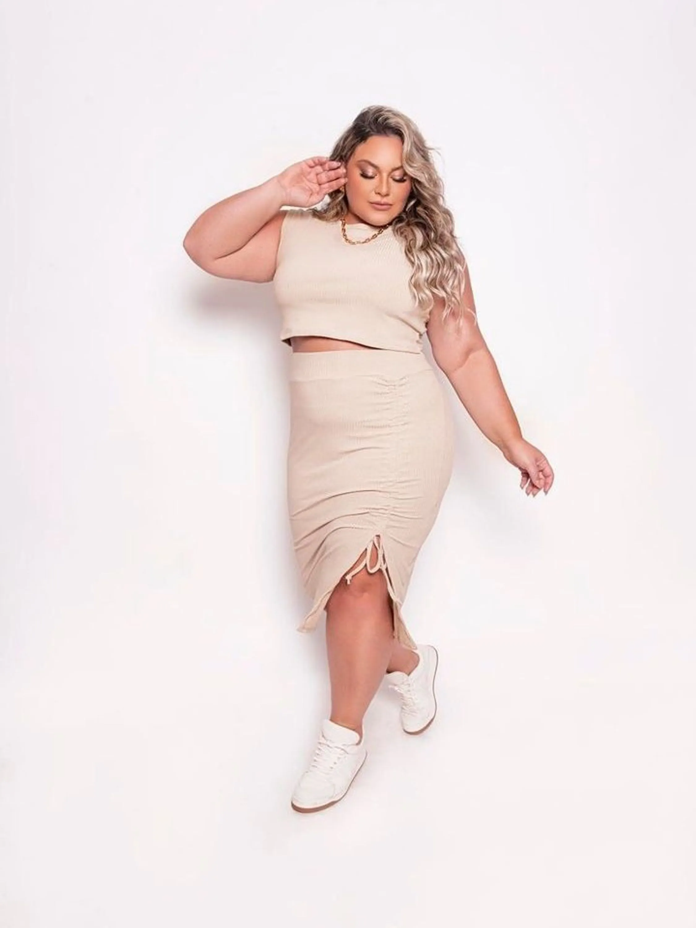 Conjunto Plus size Canelado