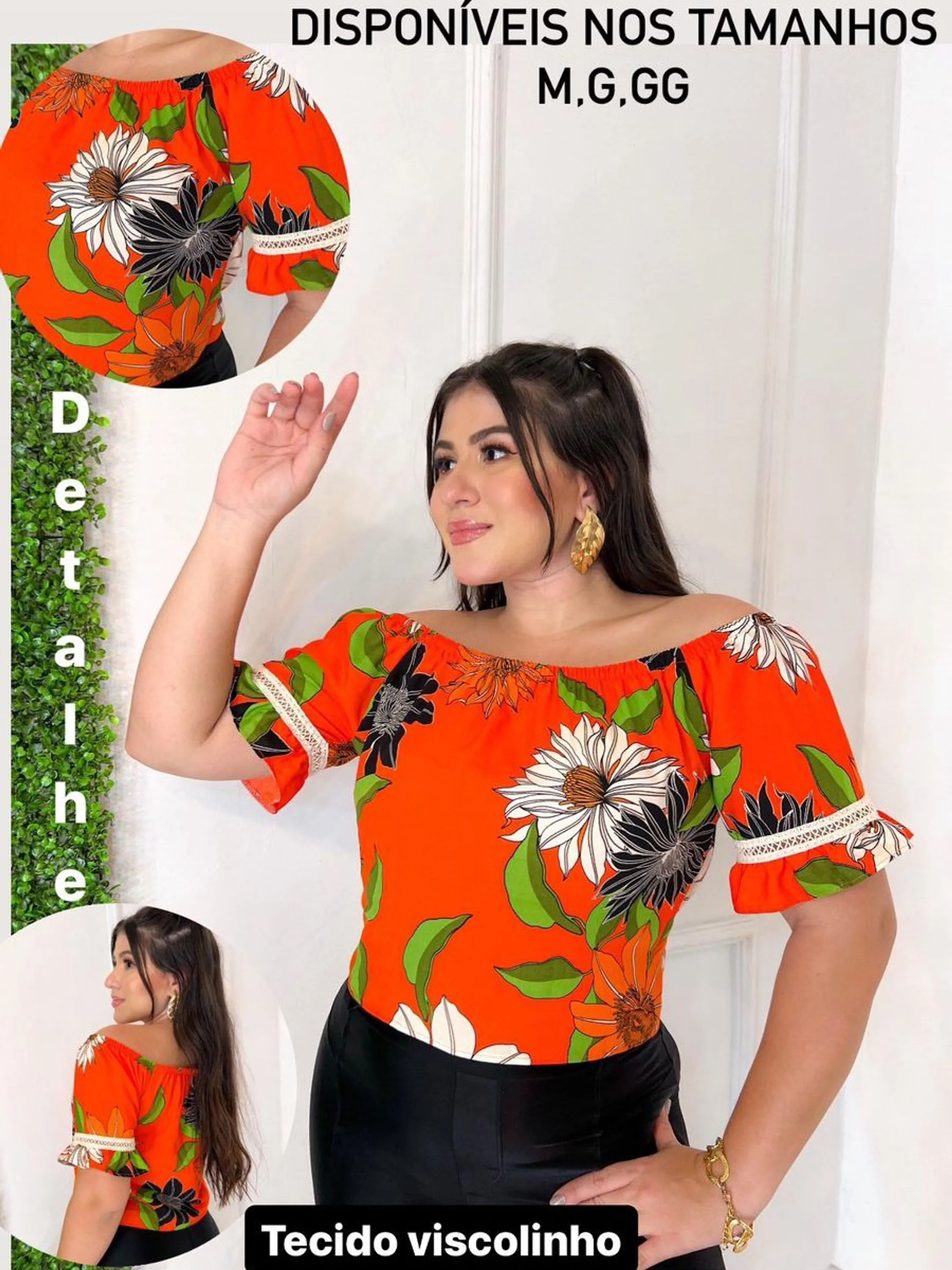 Blusa Viscolinho Estampada