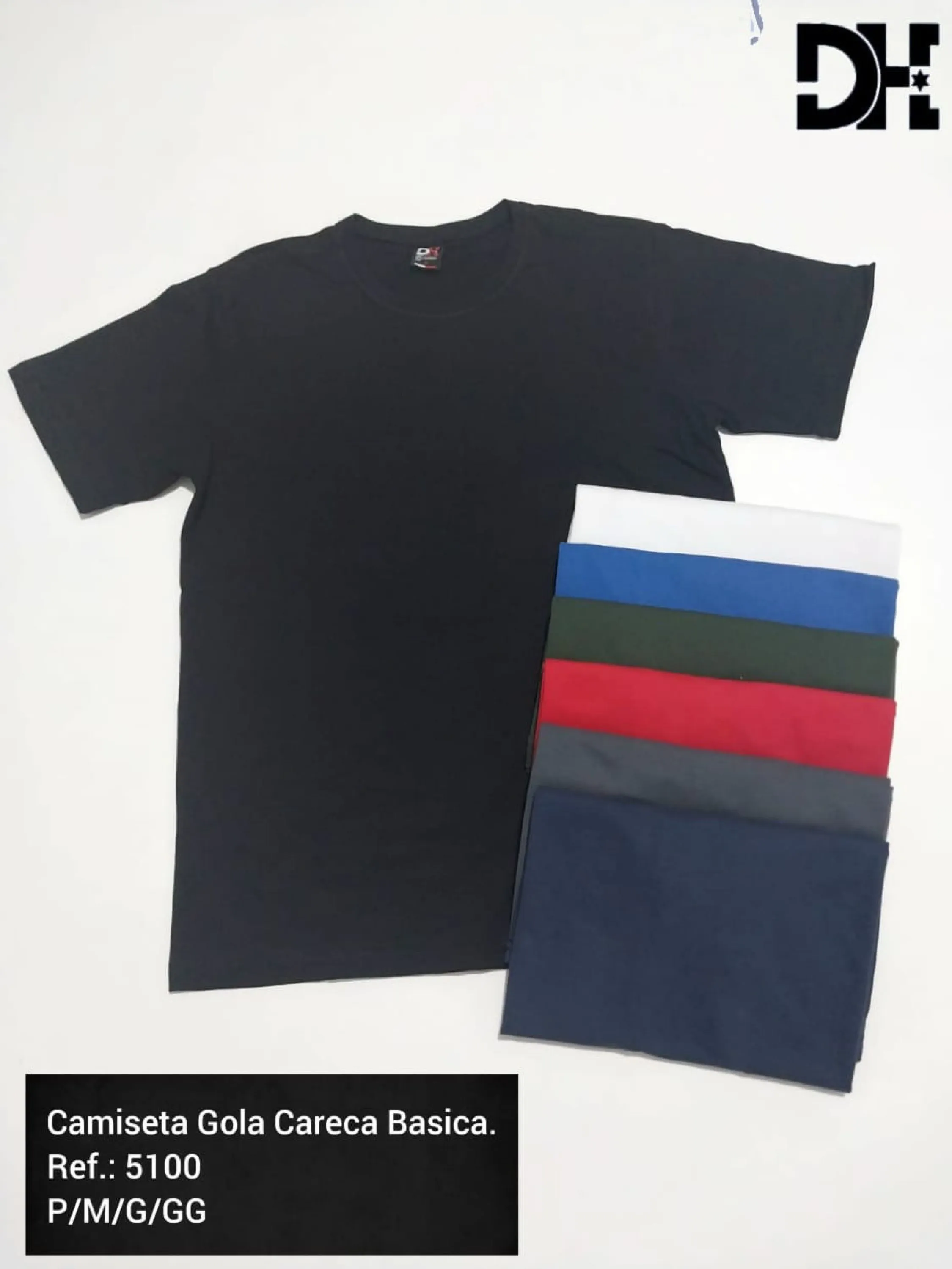 KIT 14 CAMISETAS ALGODÃO LISA MASCULINA