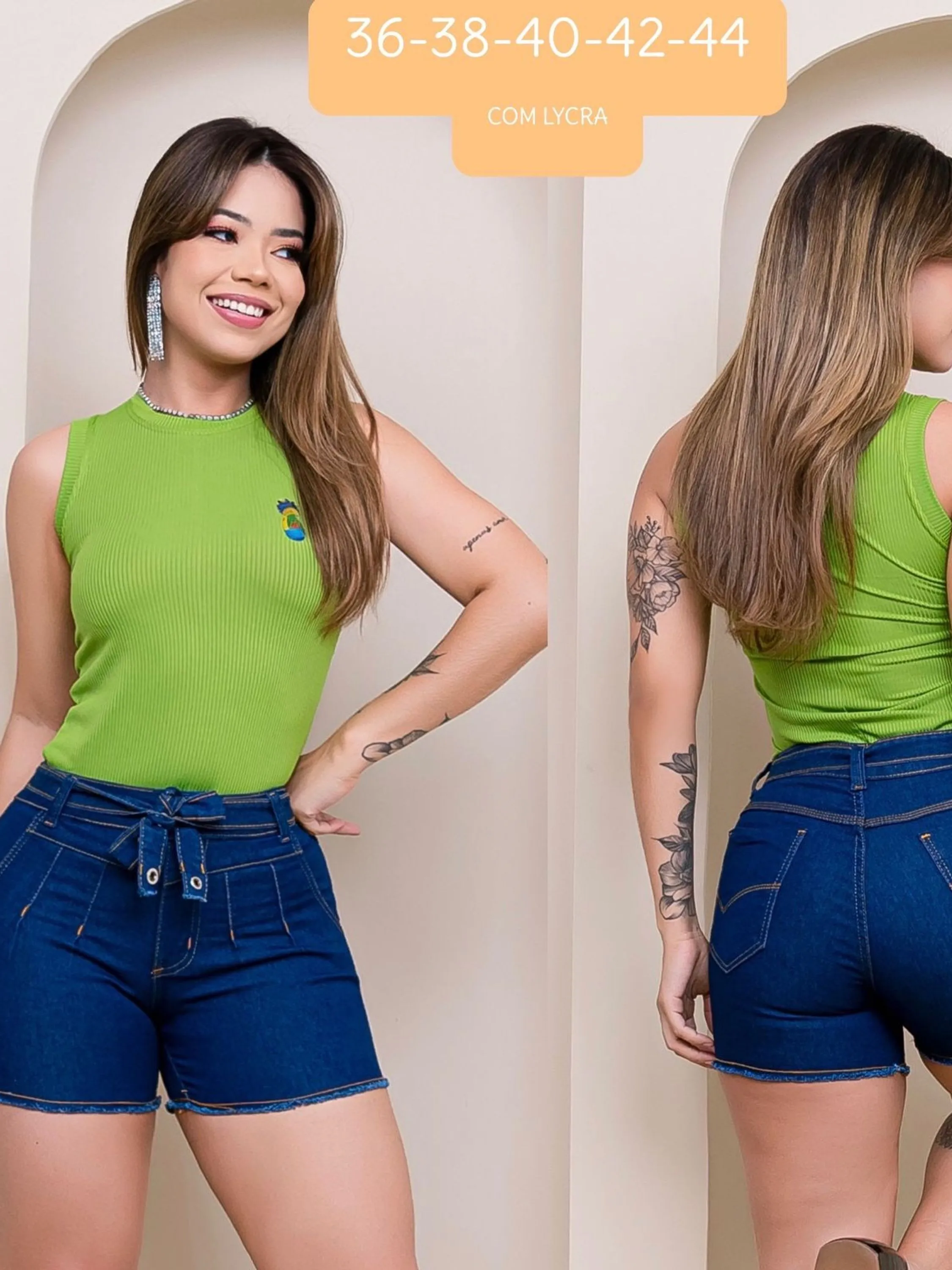 Short Jeans com lycra cor escuro  - 1508179