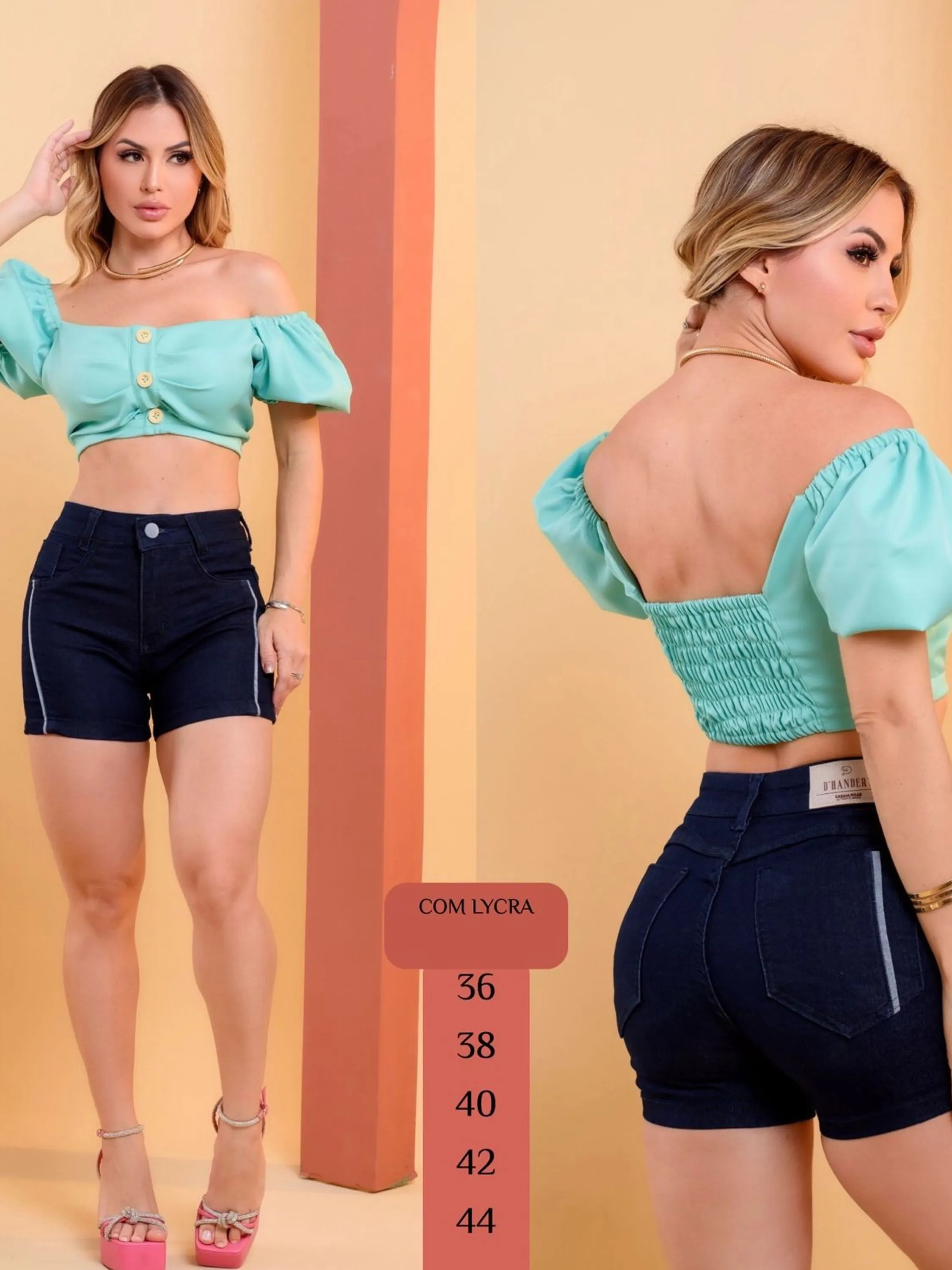 Short Jeans com lycra cor escuro  - 2515775