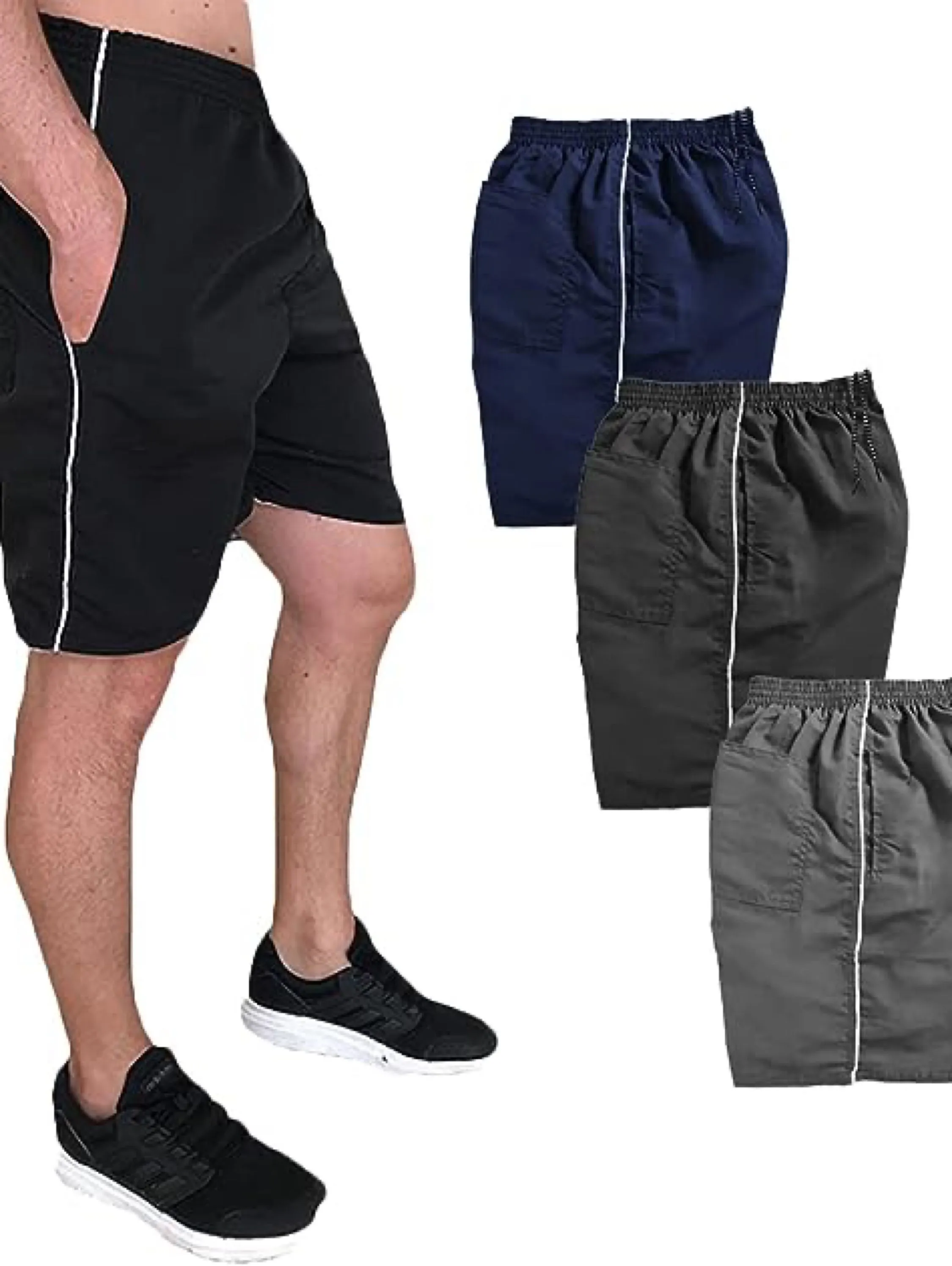 KIT 10 BERMUDAS TACTEL MASCULINA 3 BOLSOS