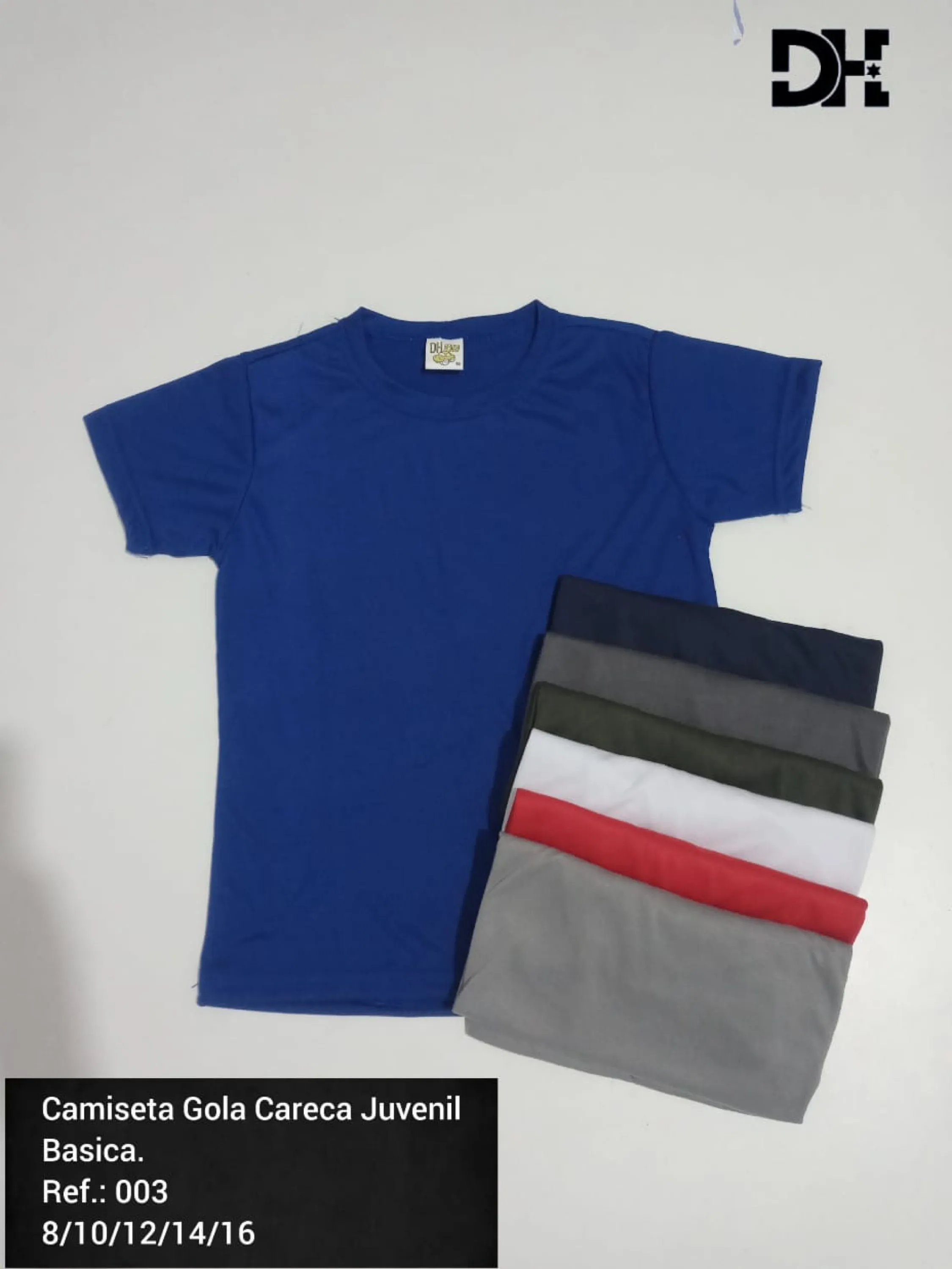 CAMISETA INFANTIL GOLA CARECA POLIÉSTER