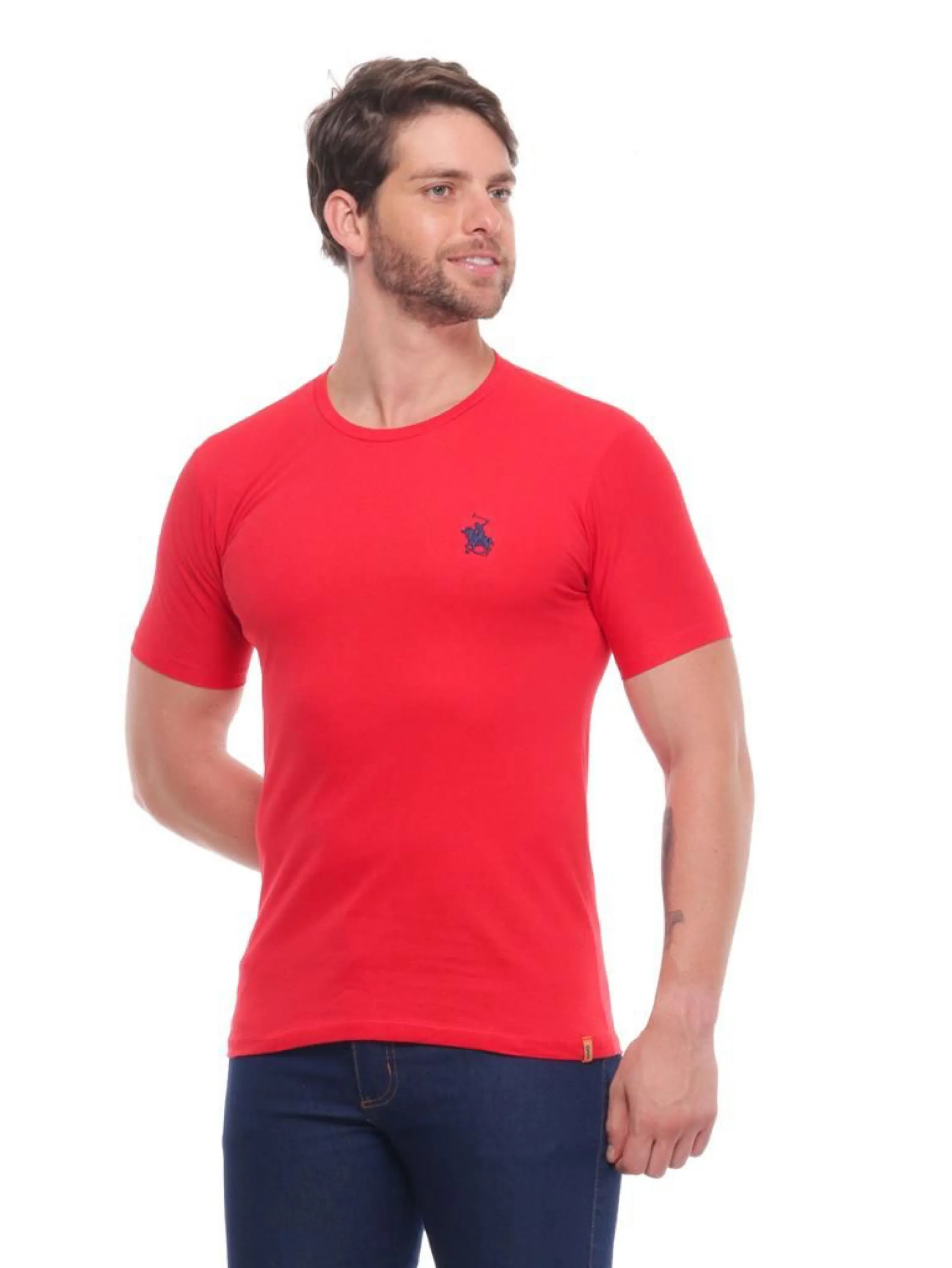 Camiseta Masculina Bordada Algodão