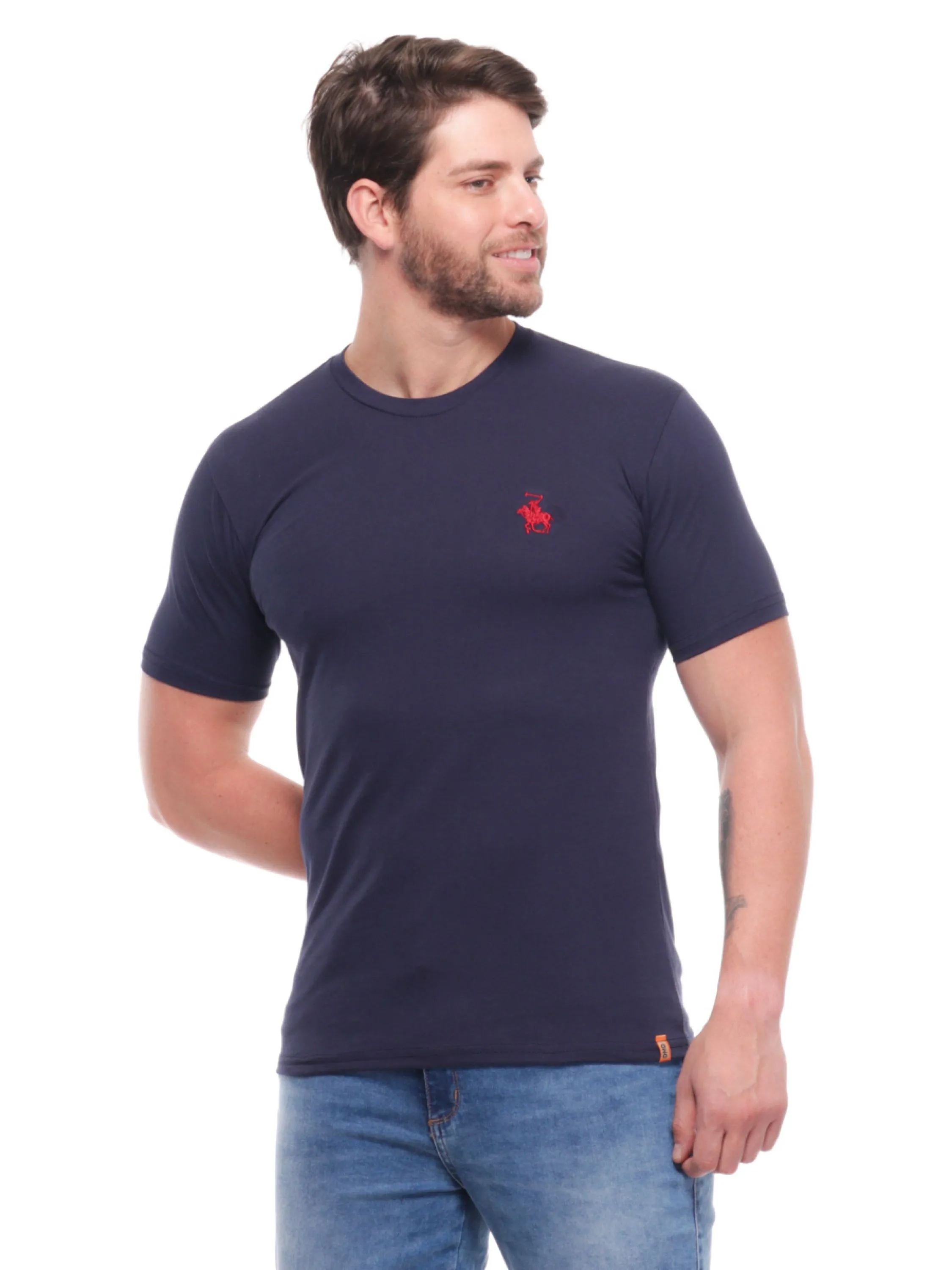 Camiseta Bordada Algodão Masculina