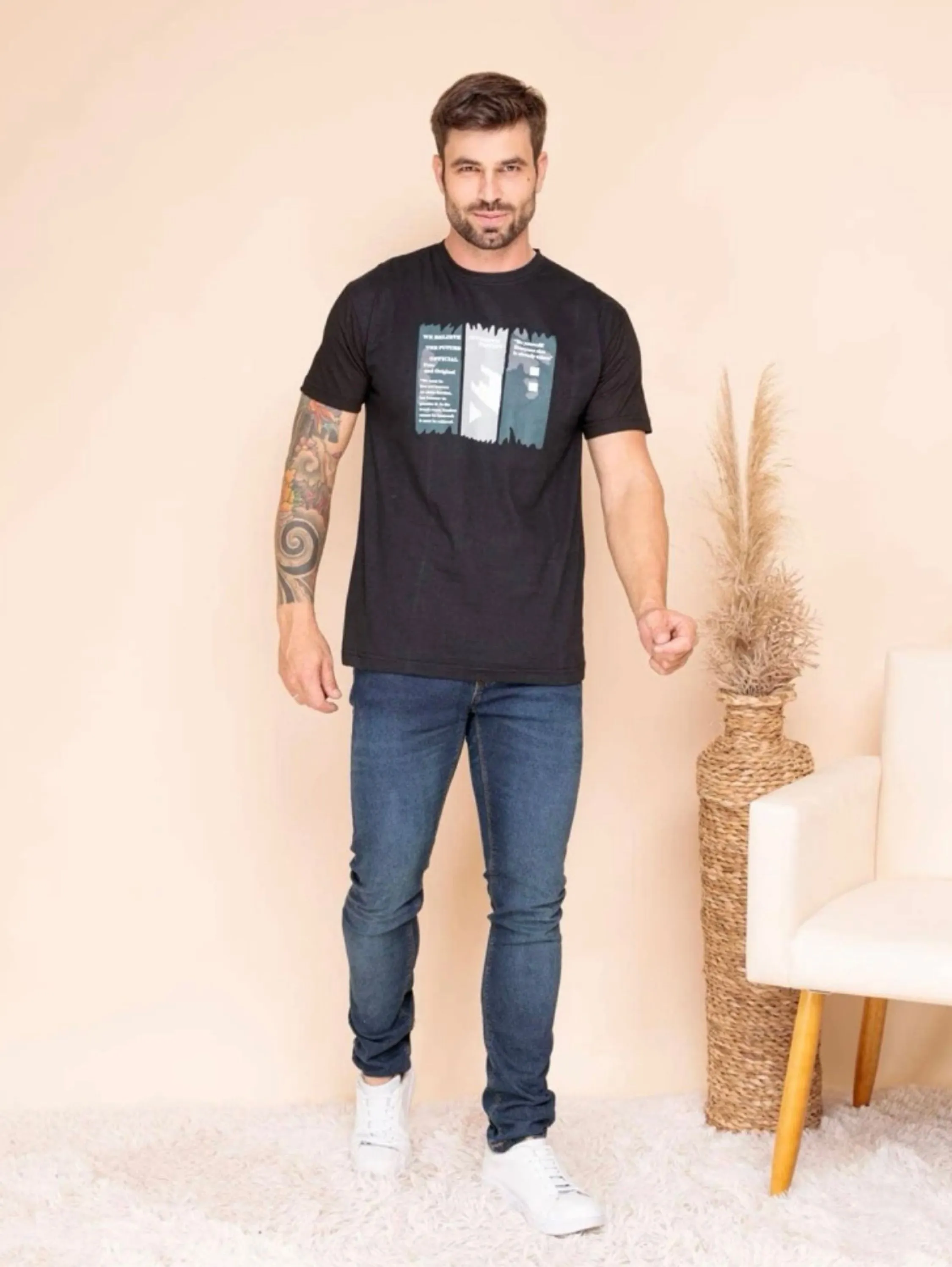 Camiseta masculino manga curta