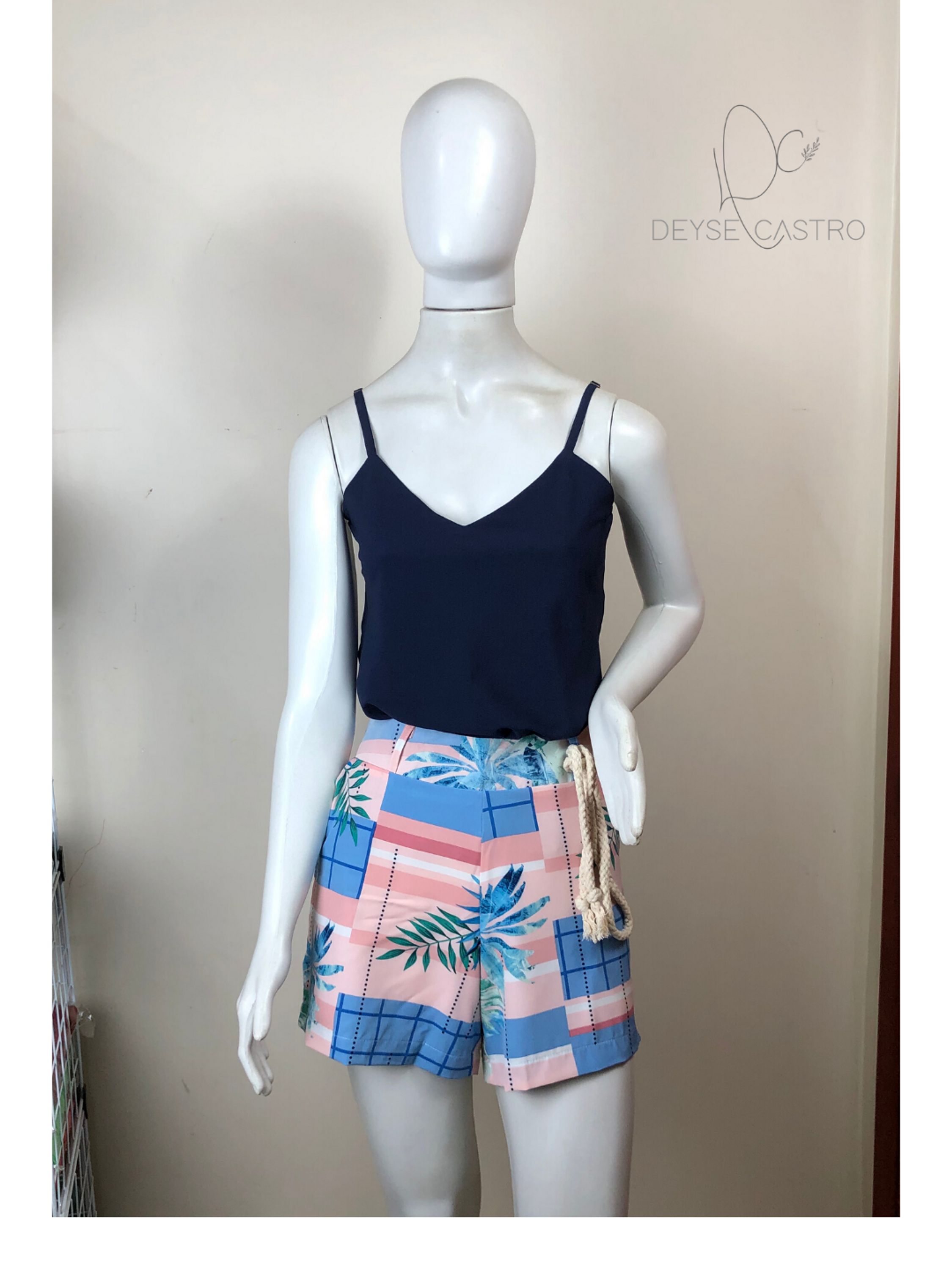 Conjunto M (40) Estampado Azul/Rosa