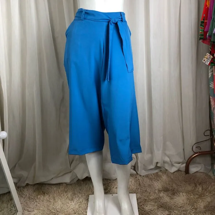 Calça Pantacourt Azul G (42)