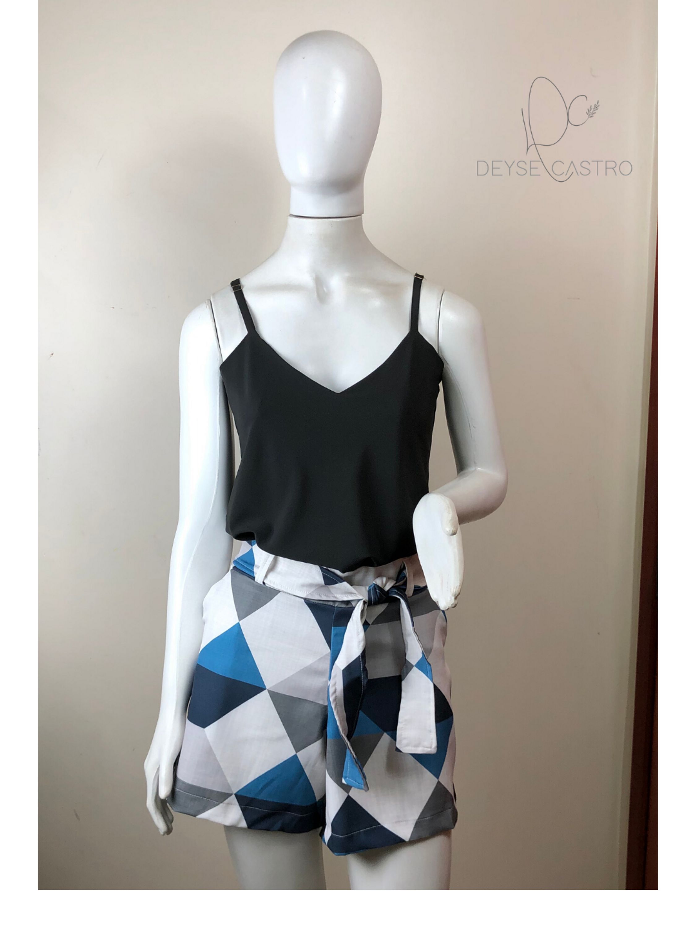 Conjunto M (40) Estampado Azul/Preto