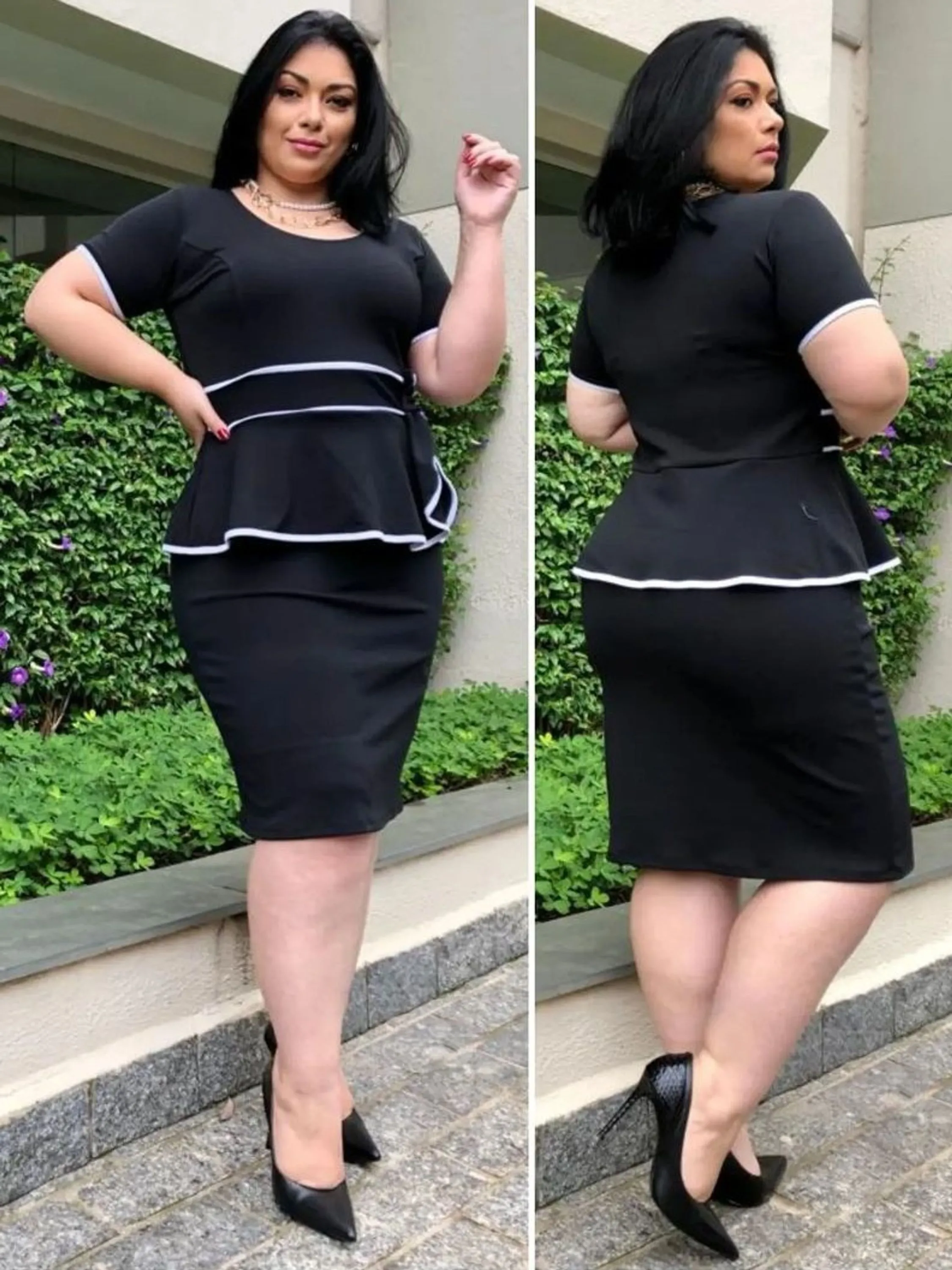 Vestido Plus Size evangélico Malha Crepe ⭐