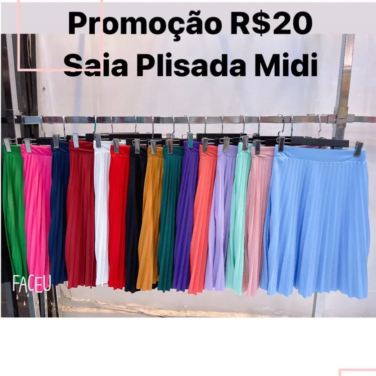 Promoção Saia plissada MIDI -doce menina