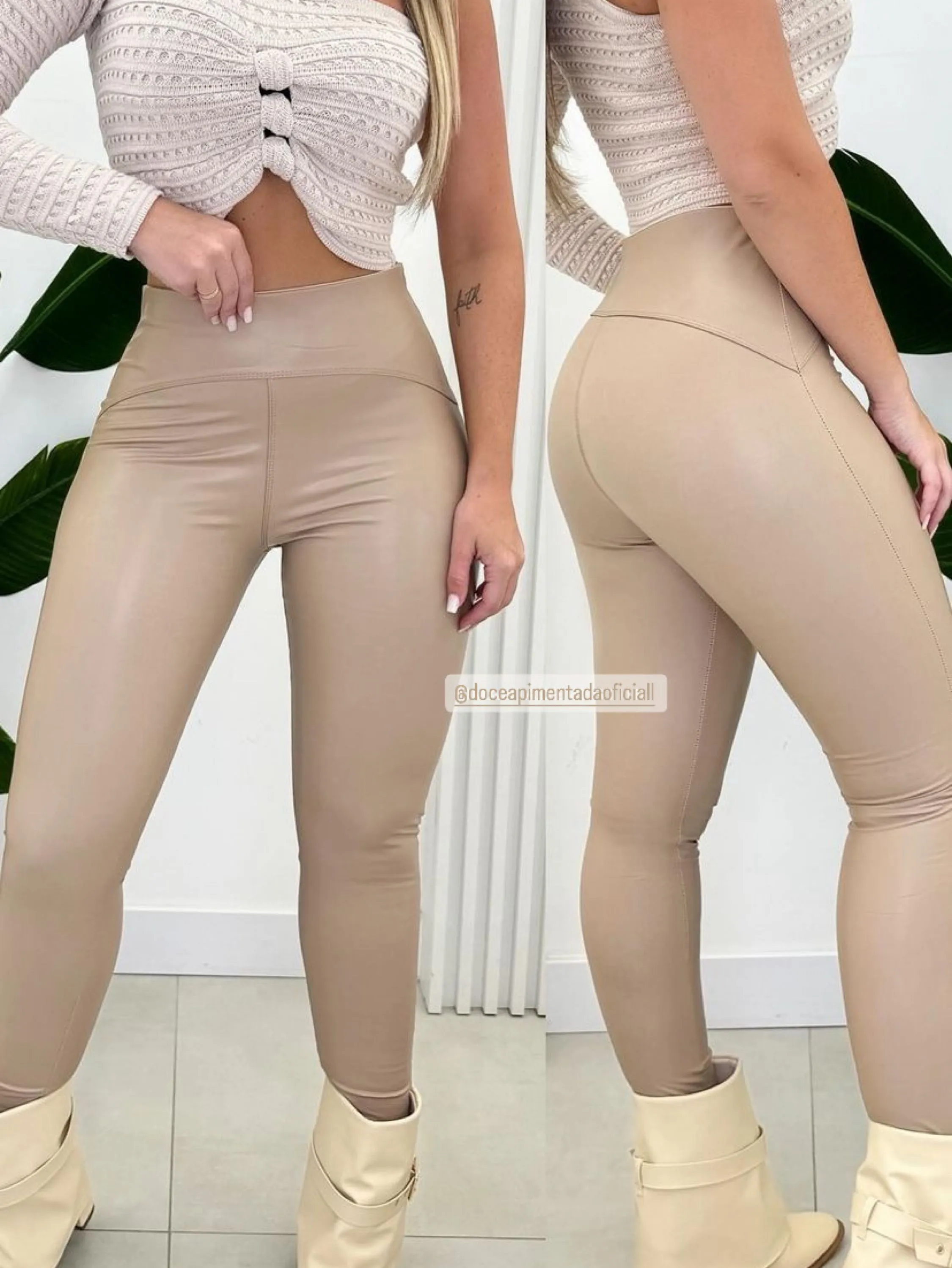 Calça couro peluciada Doce Apimentada