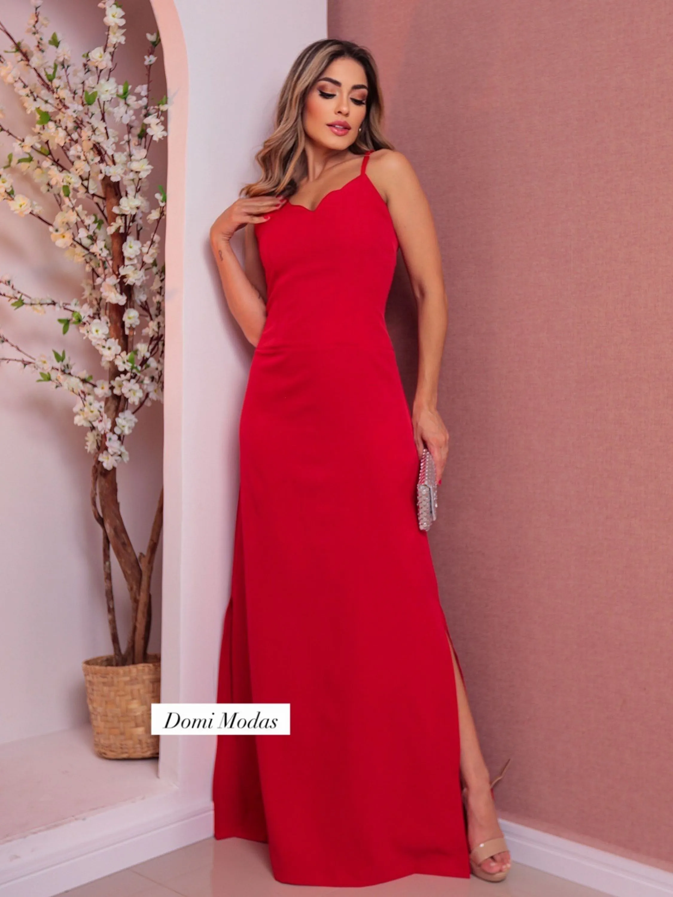 Vestido Longo Com Fenda 7223